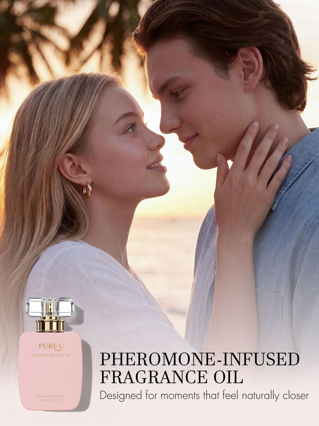 PUREU Pheromone Perfume for Women - Long Lasting Saffron Amber & Cedarwood Sophisticated Scent, Luxury Concentrated Extrait de Parfum Spray Oil, Portable Size Signature Scent, 1 fl oz (30ML)