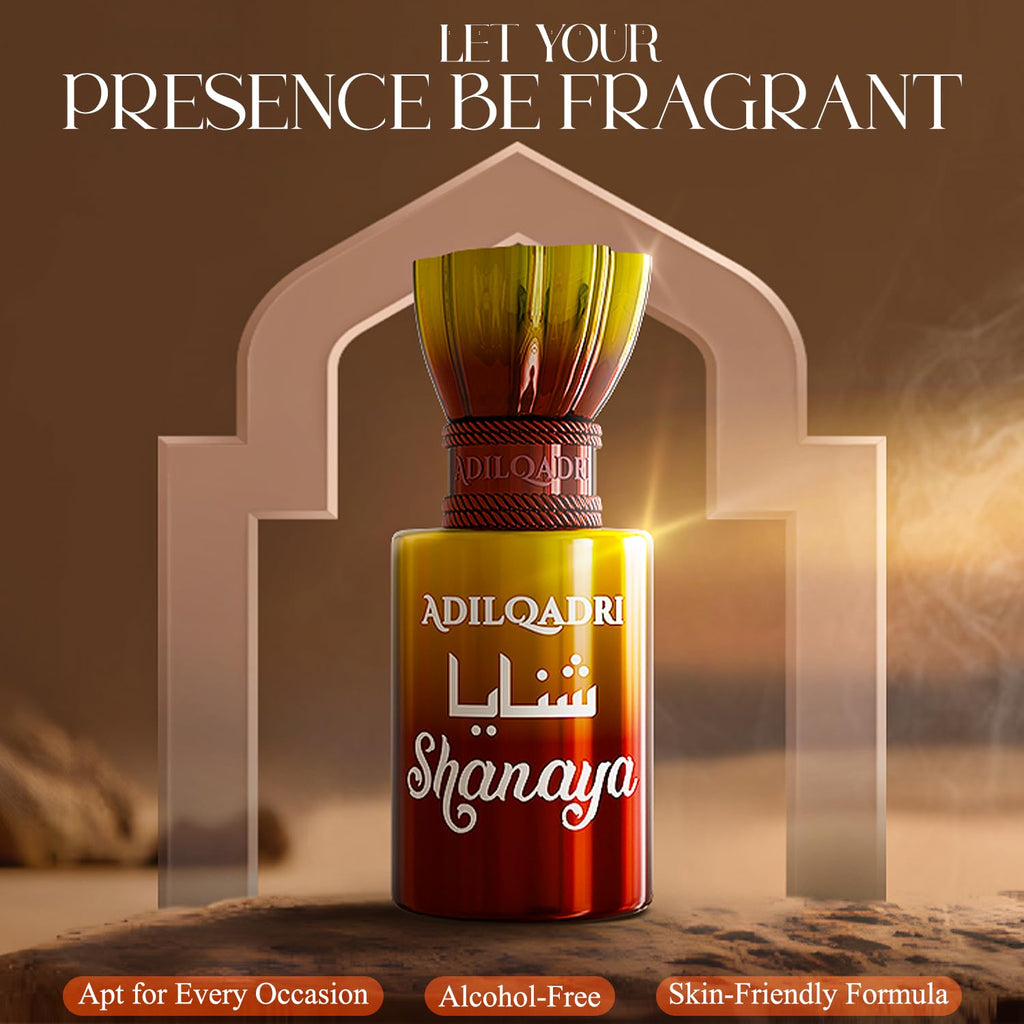 Adilqadri Shanaya Attar for Men & Women | Arabic & French Blend | Chocolate, Amber & Wood Fragrance Notes | Long-Lasting Non-Alcoholic Roll-On Attar | Ideal Gift | 12ML Pack