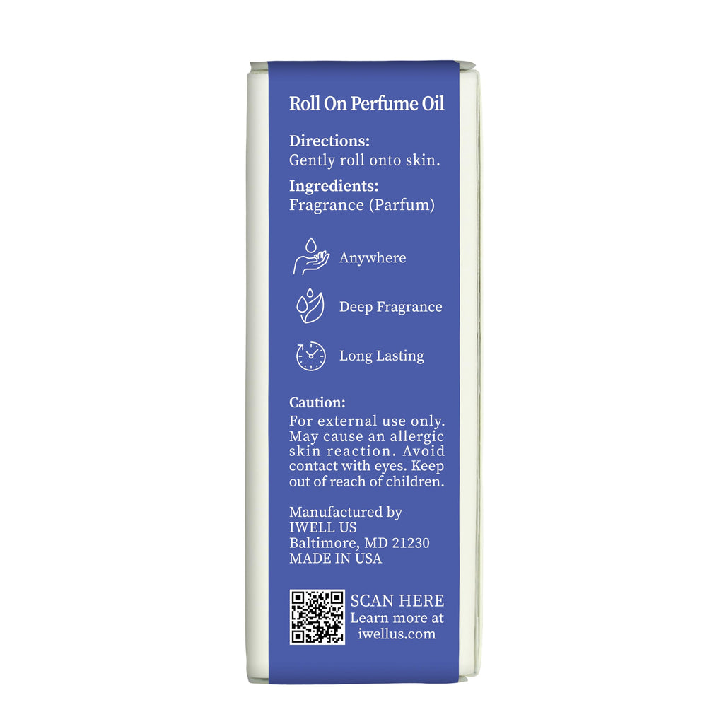 Well's Oil Roll-On Perfume Oil (Amber White) | Long-Lasting | Paraben-Free | 0.33 Fl Oz / 10 ml