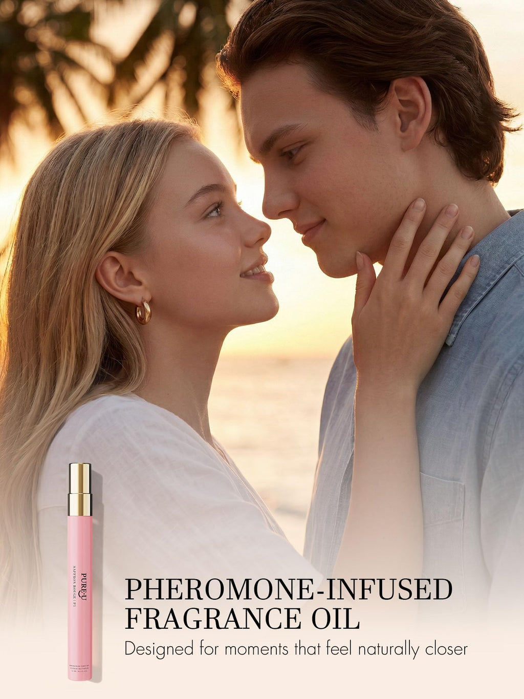 PUREU Pheromone Perfume for Women - Long Lasting Saffron Amber & Cedarwood Sophisticated Scent, Luxury Concentrated Extrait de Parfum Spray Oil, Portable Size Signature Scent, 0.41 fl oz (12ML)