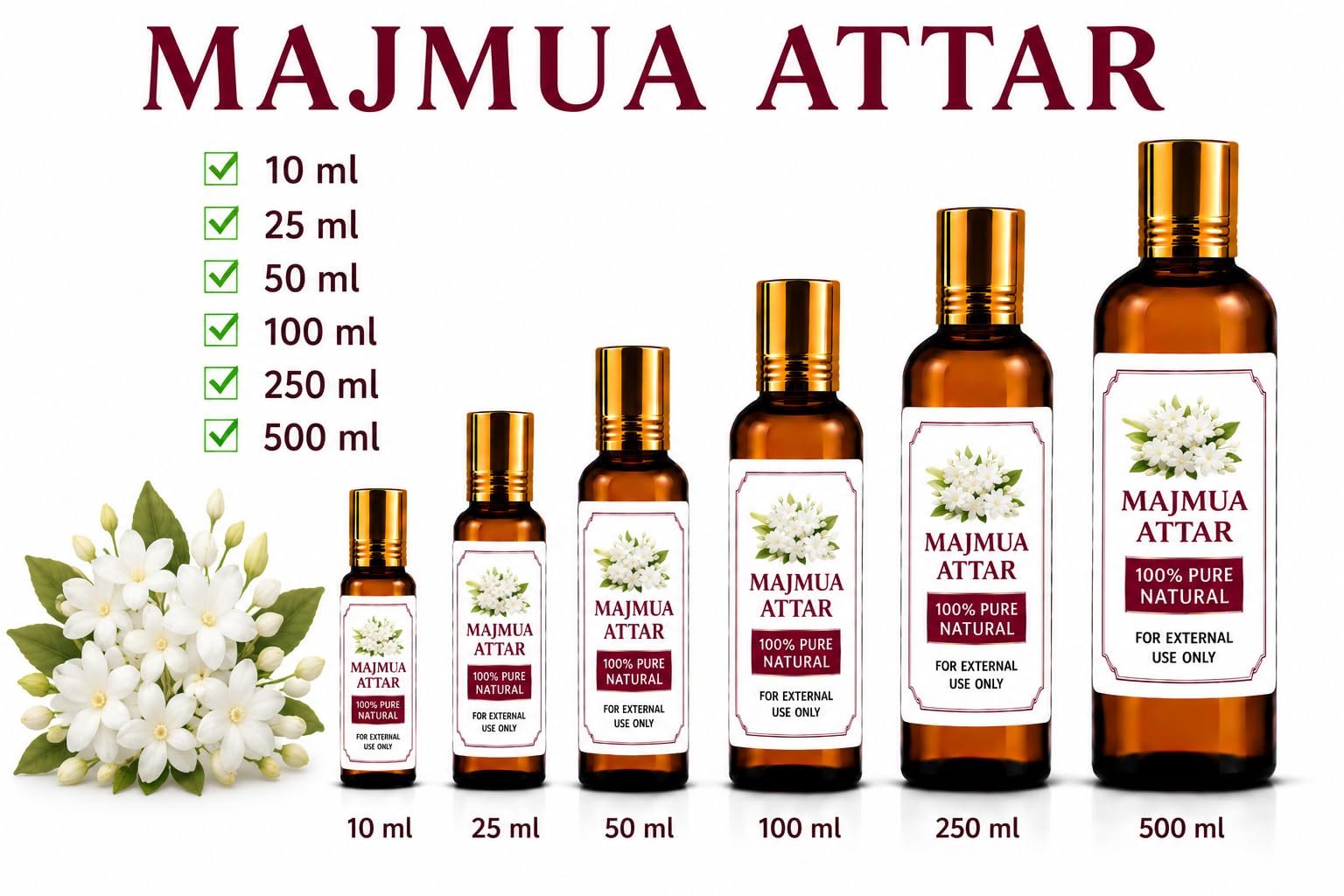 Ganesha Arts Majmua Attar Perfume Oil | Premium Alcohol Free Fragrance, 25 ML