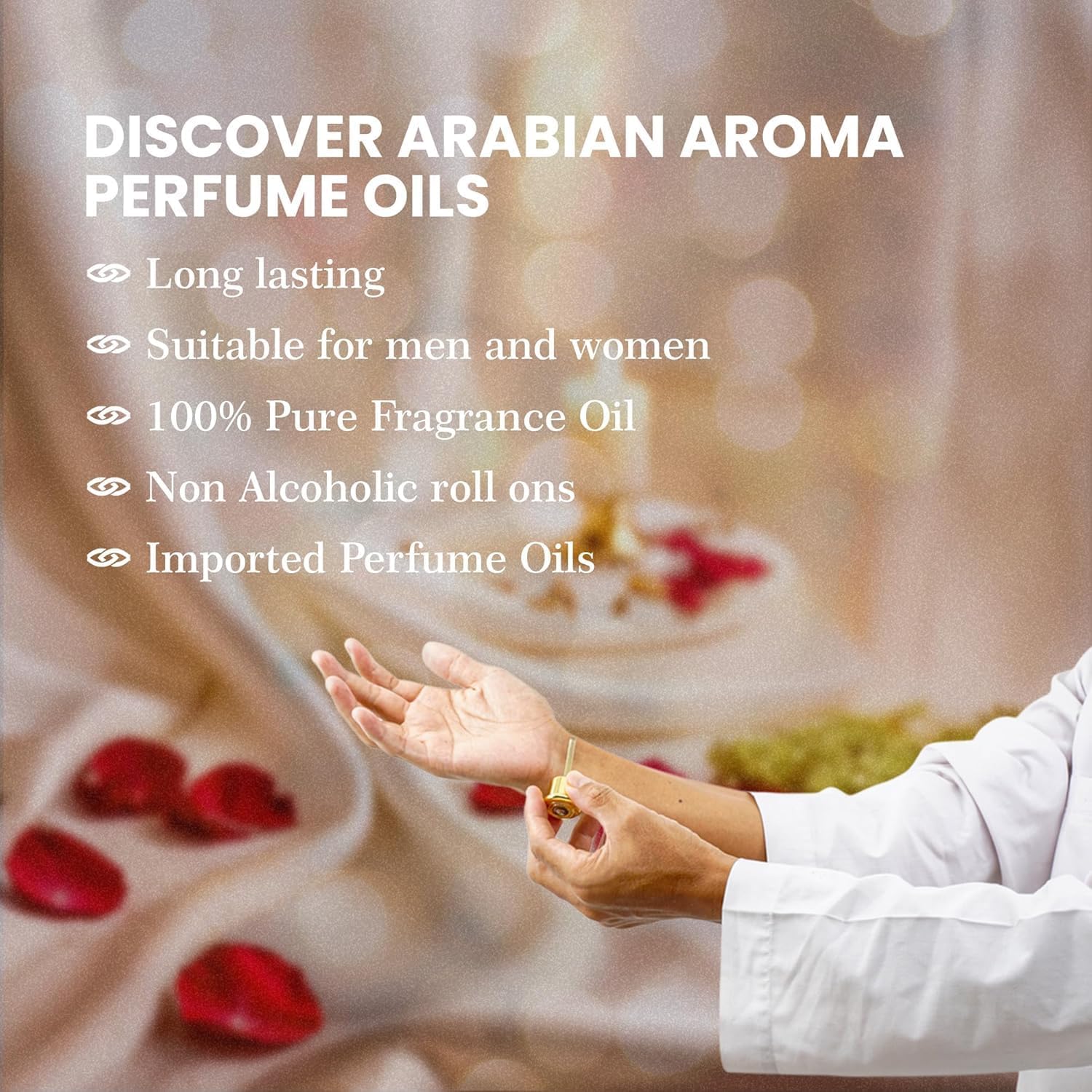 RF Arabian Aroma Fasli Gulab Attar | Traditional Indian Red Rose Perfume Fragrance | Long-Lasting Oil-Based Attar for Men & Women | 100% Pure Rose Essence Perfume | Alcohol Free (6ml)