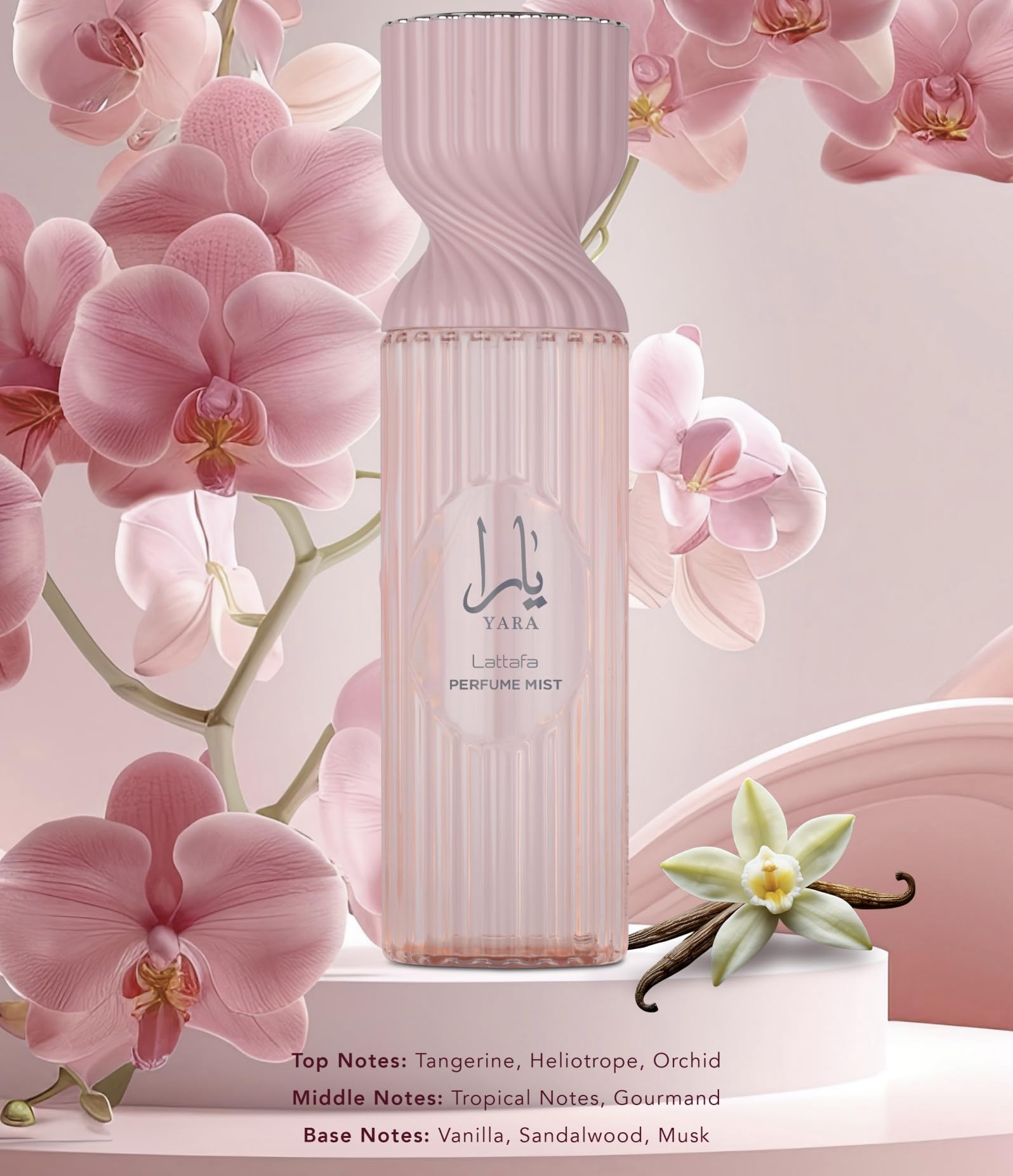Lattafa Body Mist Yara Eau De Parfum | Tangerine, Heliotrope, Orchid, Vanilla, Sandalwood | Long-Lasting Perfume Fragrance
