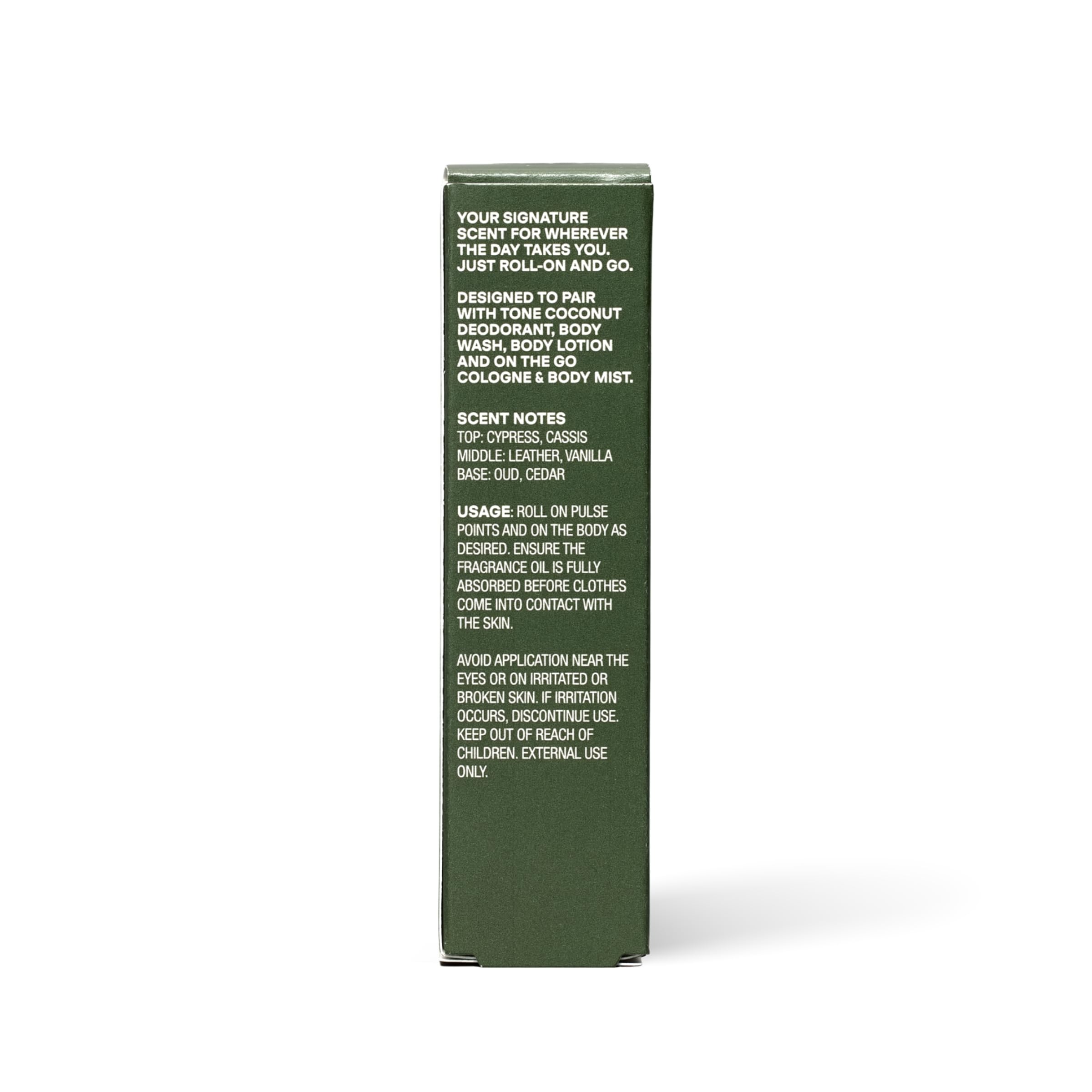 TONE Fragrance Oil - Woodland | Roll-on | Notes of Oud, Leather, and Sandalwood | Perfume Cologne Oil | Travel Size, 0.85 oz