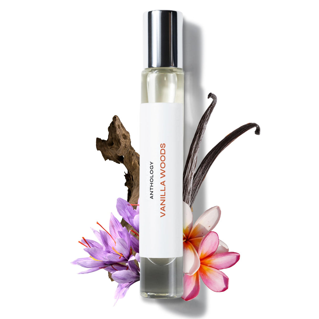 Anthology Vanilla Woods Perfume Oil roll-on 0.3oz | Woody & Vanilla Notes | Alcohol-Free Rollerball