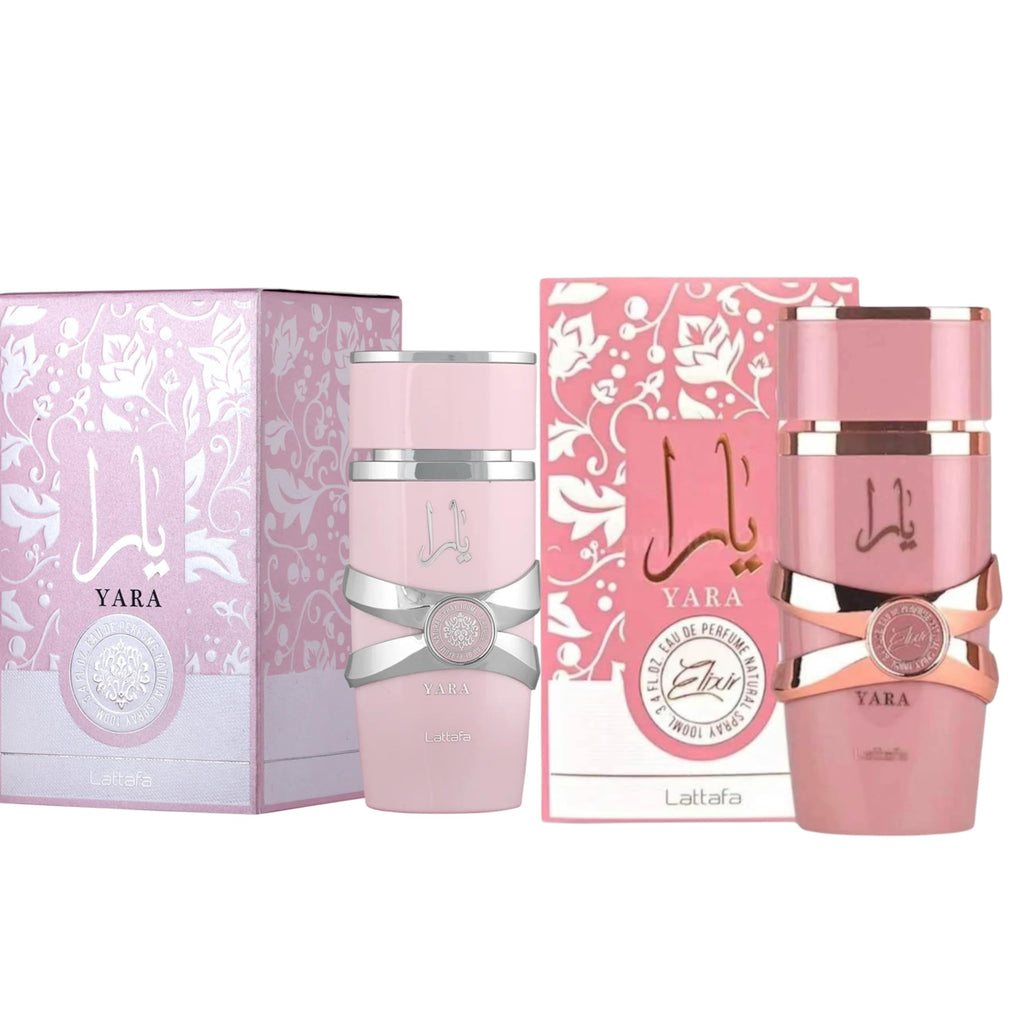 Lattafa Yara and Yara Elixir Eau de Parfum Bundle for Women – Fresh Floral Perfume Set, 2 × 100ml
