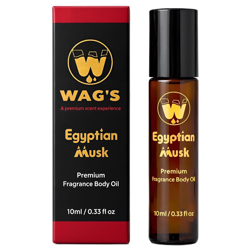 WagsMarket Egyptian Musk Oil, Choose from Roll On to 0.33oz - 4oz Glass Bottle, (0.33oz Roll On)