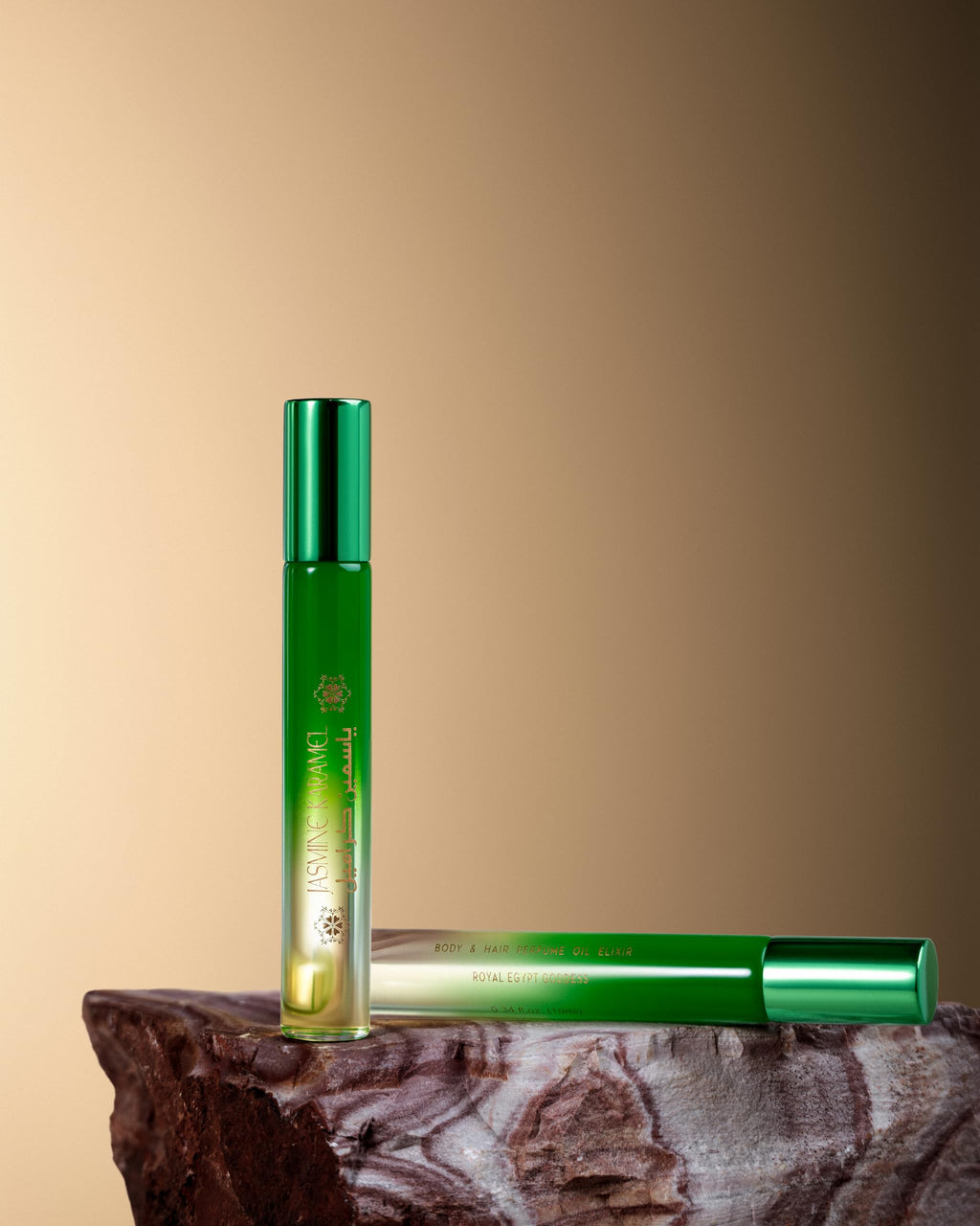 Jasmine Karamel Natural - Organic Perfume Oil Royal Egypt Goddess For Body & Hair - Long Lasting Highly Concentrated - Vegan Chemical Free - Sweet & Delicious - Notes of Hibiscus Aloeswood (10 ml)