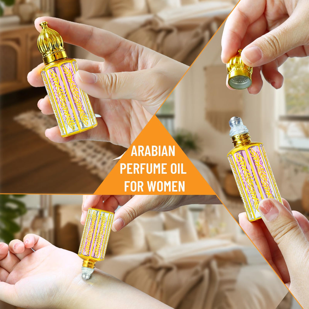 MR.A 3Pack Arabian Perfume for Women, Arabic Long Lasting Perfume Oil, Luxury Arab Parfume Oil for Women, Soft Parfume Arabe 1.2FL OZ baby purple, Pheromones Perfumes, Mini Perfumes Gift Set