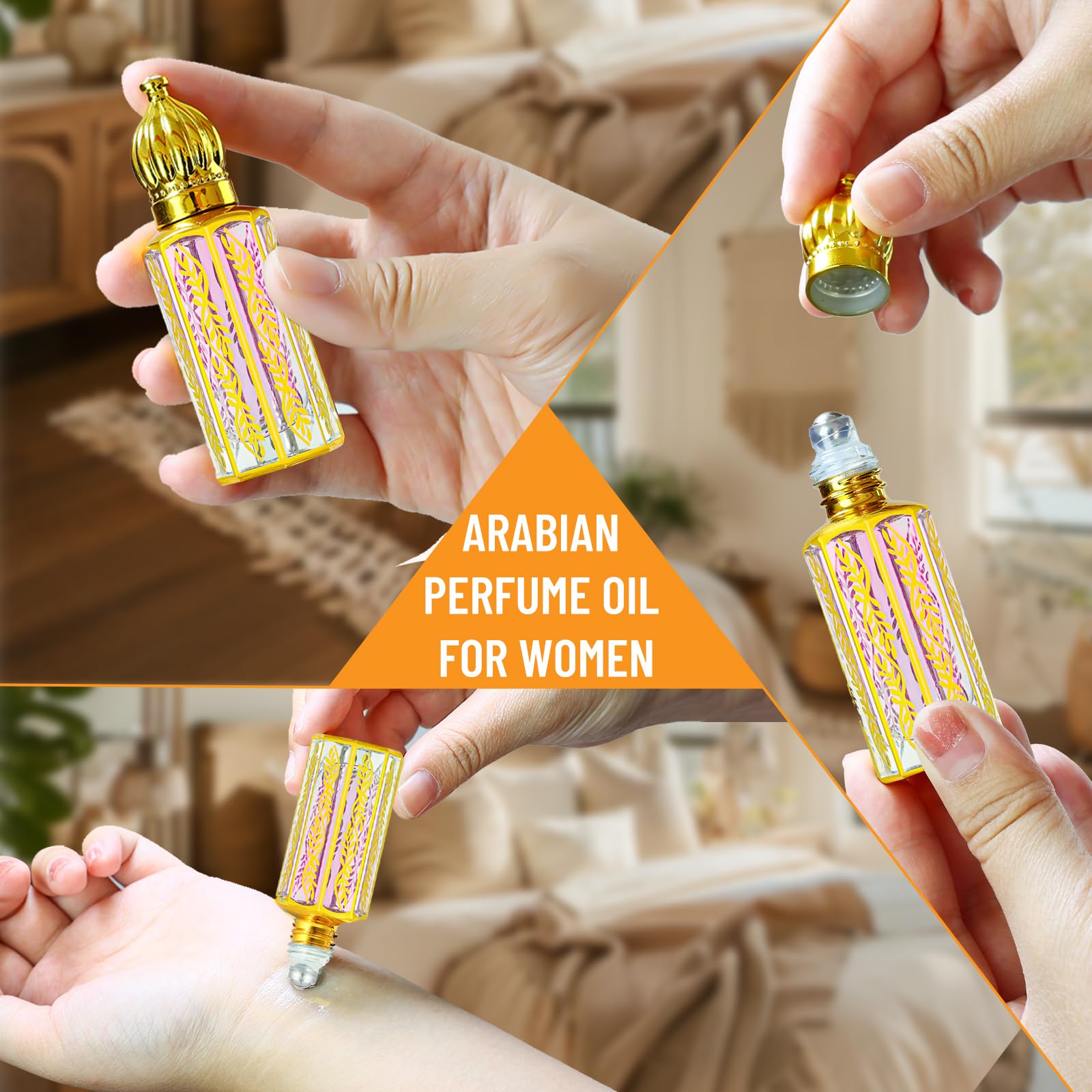 MR.A 3Pack Arabian Perfume for Women, Arabic Long Lasting Perfume Oil, Luxury Arab Parfume Oil for Women, Soft Parfume Arabe 1.2FL OZ baby purple, Pheromones Perfumes, Mini Perfumes Gift Set