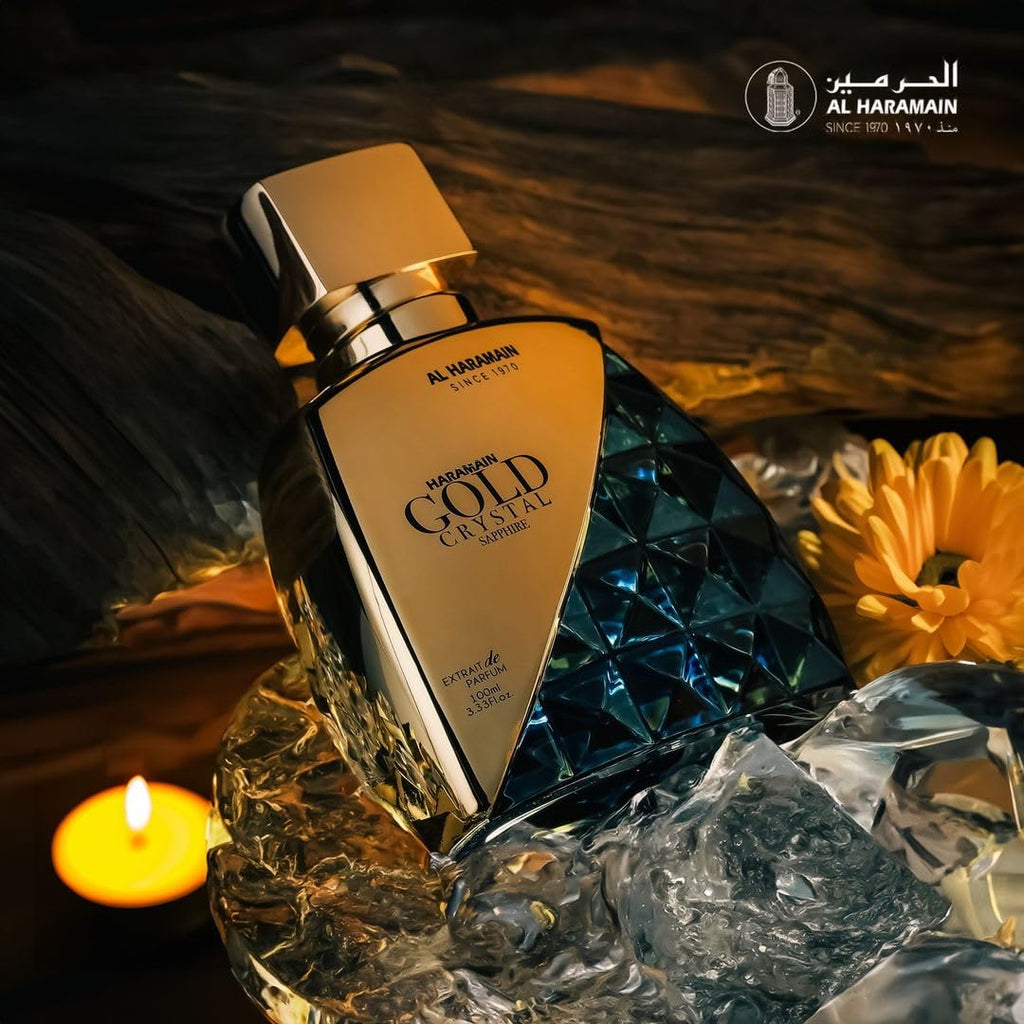 Al Haramain Gold Crystal Sapphire Extrait de Parfum Spray for Women, 3.4 Ounce