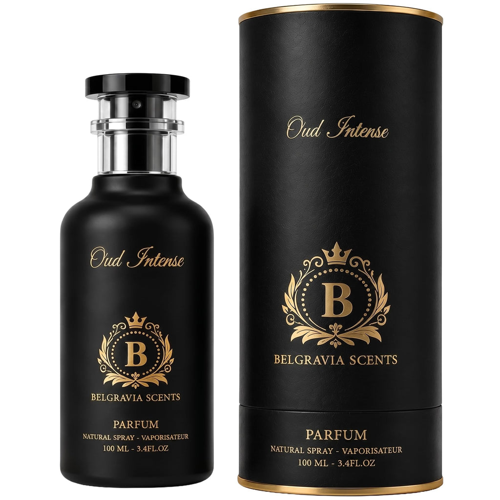 Belgravia Scents Oud Intense Unisex Eau De Parfum 100ml (3.4 oz) - Long-Lasting Fragrance For Men & Women Premium Oil-Based Saffron Cologne With Oud & Rose Luxury Arabian Perfume EDP