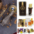 Maison d'Orient WOW OUD Roll-On Attar and Ahmad Al Maghribi Perfume Samples (The Oud Experience) featuring 15 spray oud fragrances.