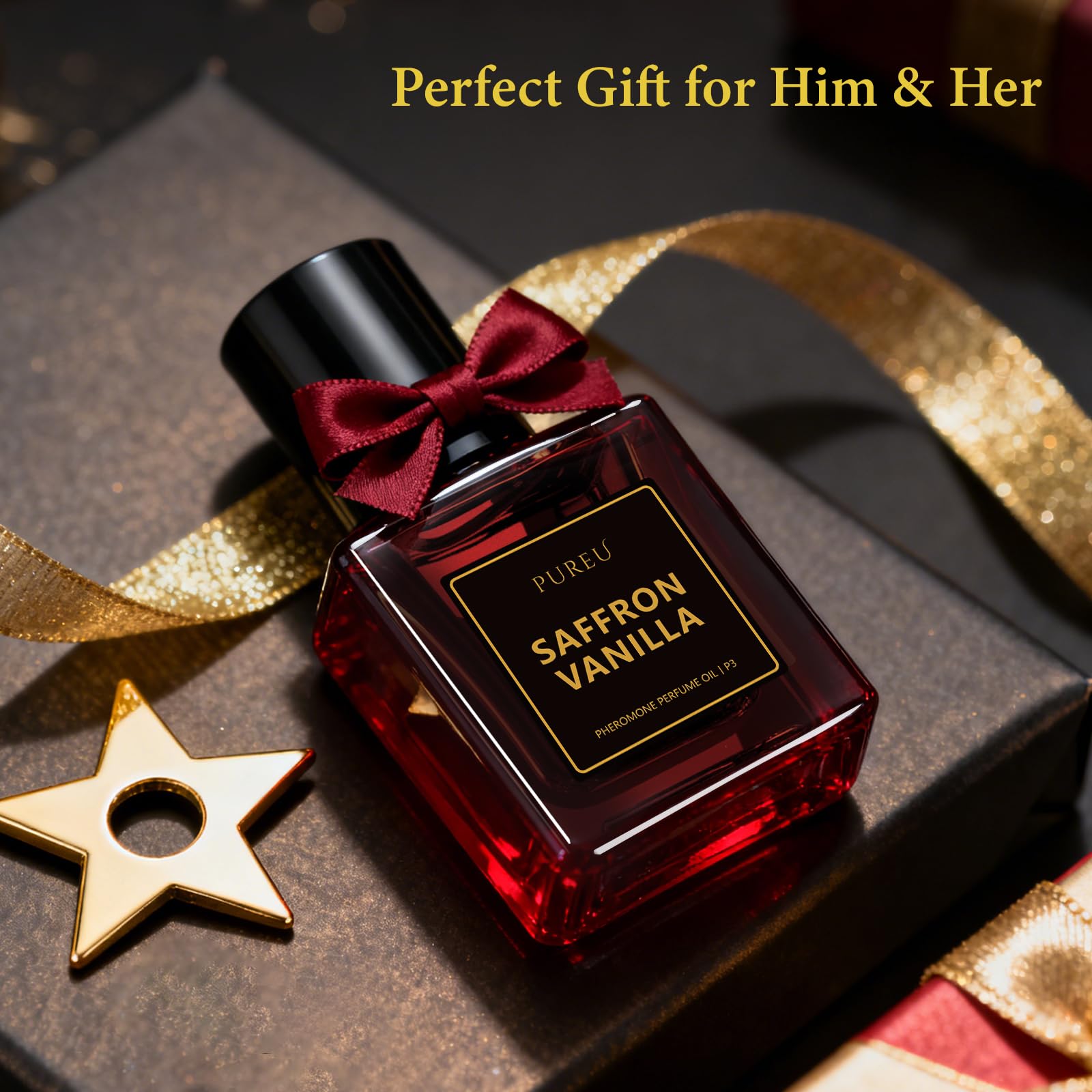 PUREU Pheromones Perfumes for Women, Saffron Vanilla Perfume Long Lasting Pheromone Perfume 0.34FL OZ/10ML Roll On Travel Size Essential Oil Fragrance Eau De Parfum, Made in USA