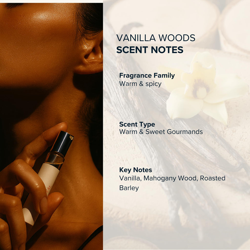 Anthology Vanilla Woods Perfume Oil roll-on 0.3oz | Woody & Vanilla Notes | Alcohol-Free Rollerball