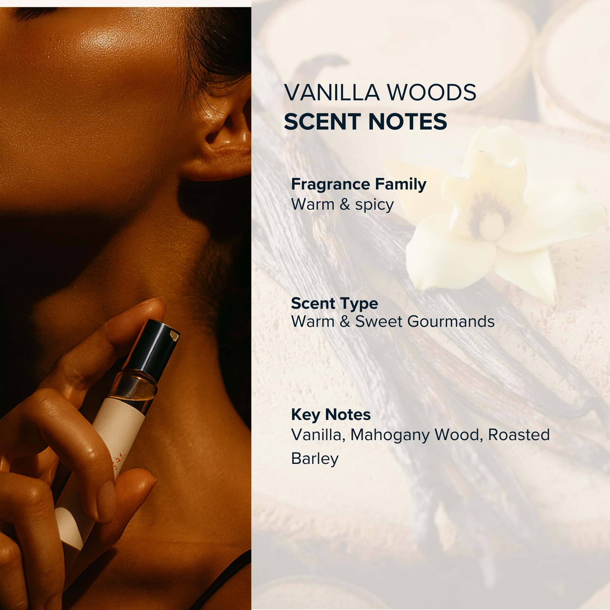 Anthology Vanilla Woods Perfume Oil roll-on 0.3oz | Woody & Vanilla Notes | Alcohol-Free Rollerball