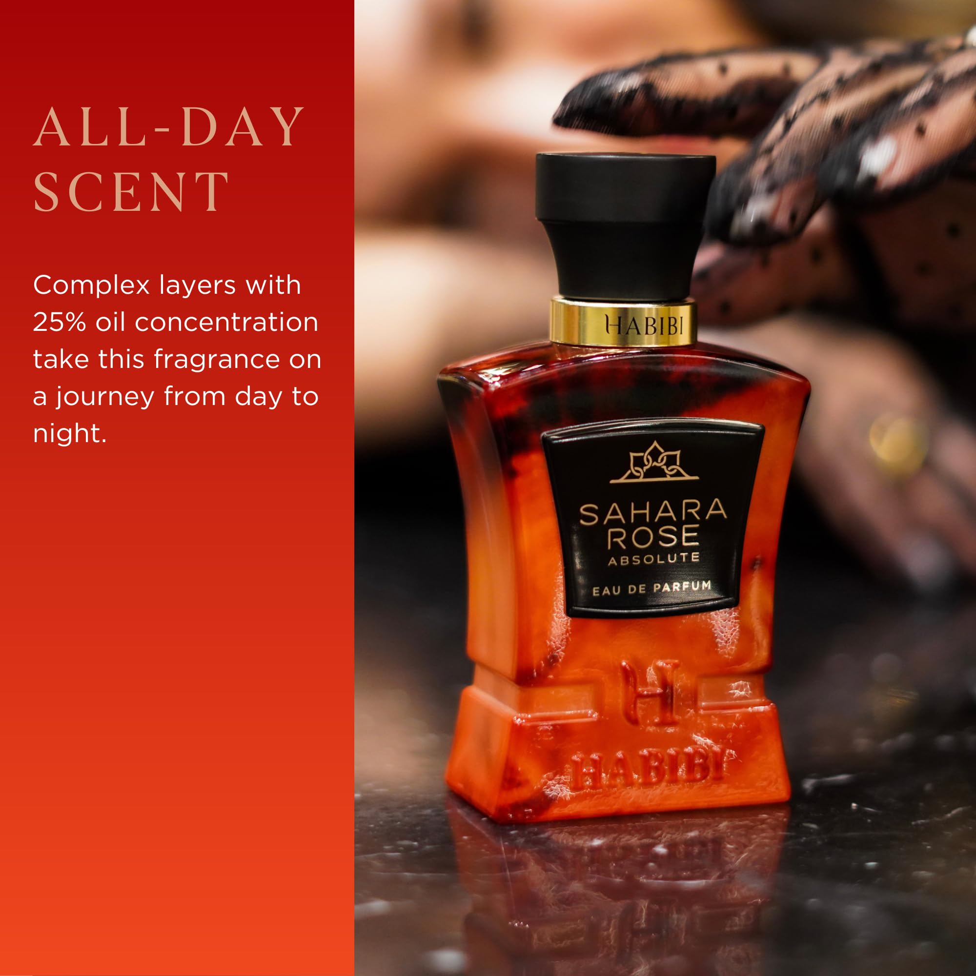 H HABIBI Honey Oud & Tobacco Honey Perfume and Sahara Rose Absolute for Men & Women - Woody, Smokey, Sweet, Spicy & Musky Notes with Sandalwood, Amber, & White Musk - Romantic Long-Lasting Eau de Par