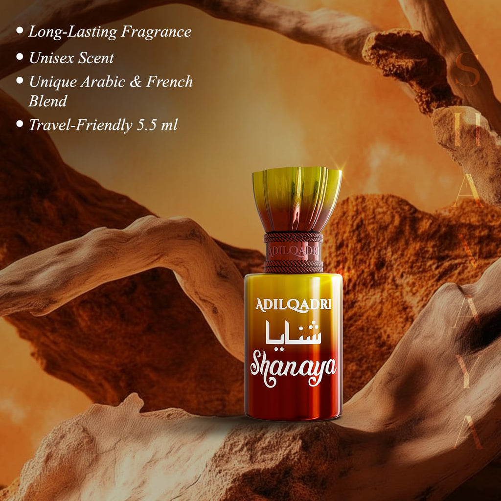 Adilqadri Shanaya Attar for Men & Women | Arabic & French Blend | Chocolate, Amber & Wood Fragrance Notes | Long-Lasting Non-Alcoholic Roll-On Attar | Ideal Gift | 12ML Pack