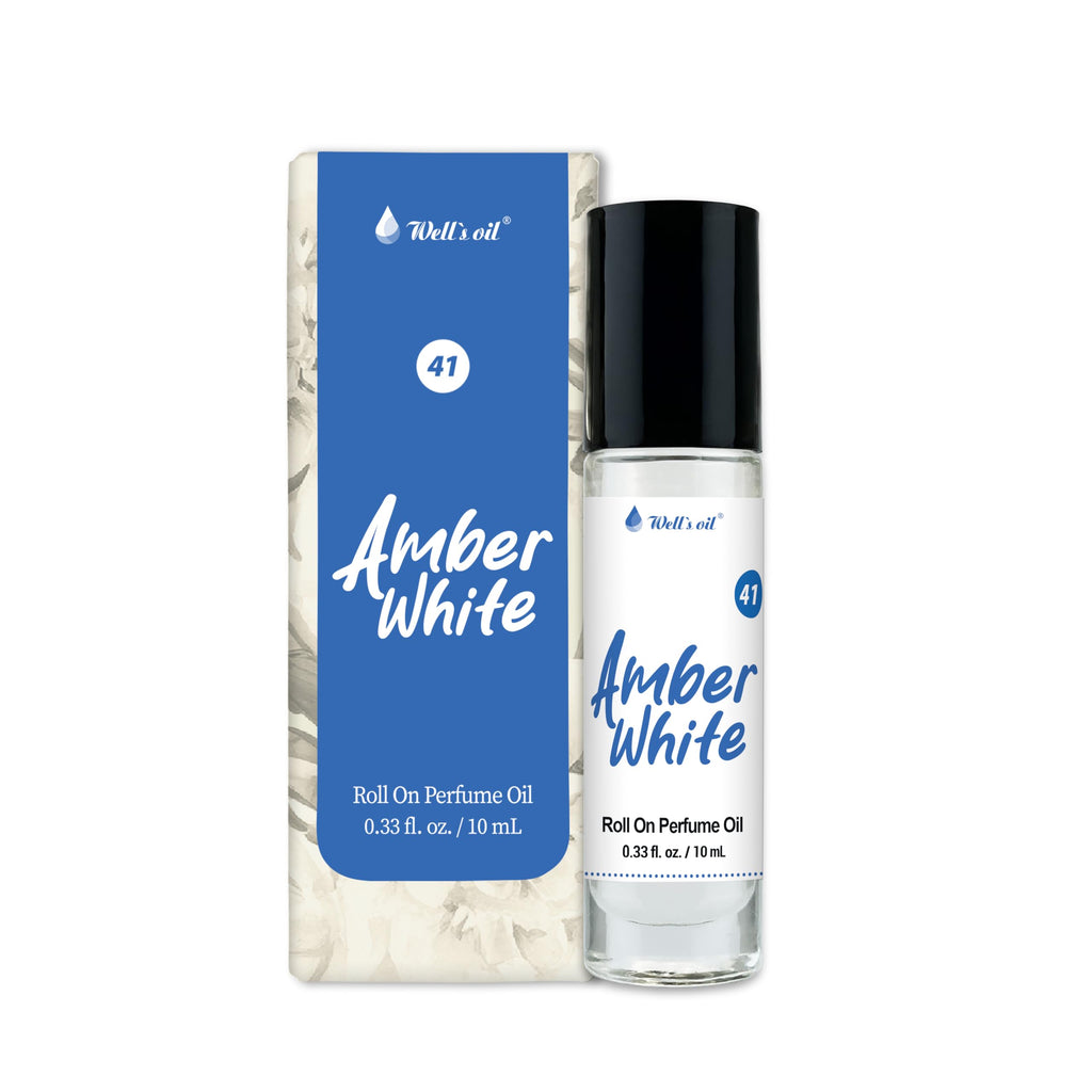 Well's Oil Roll-On Perfume Oil (Amber White) | Long-Lasting | Paraben-Free | 0.33 Fl Oz / 10 ml