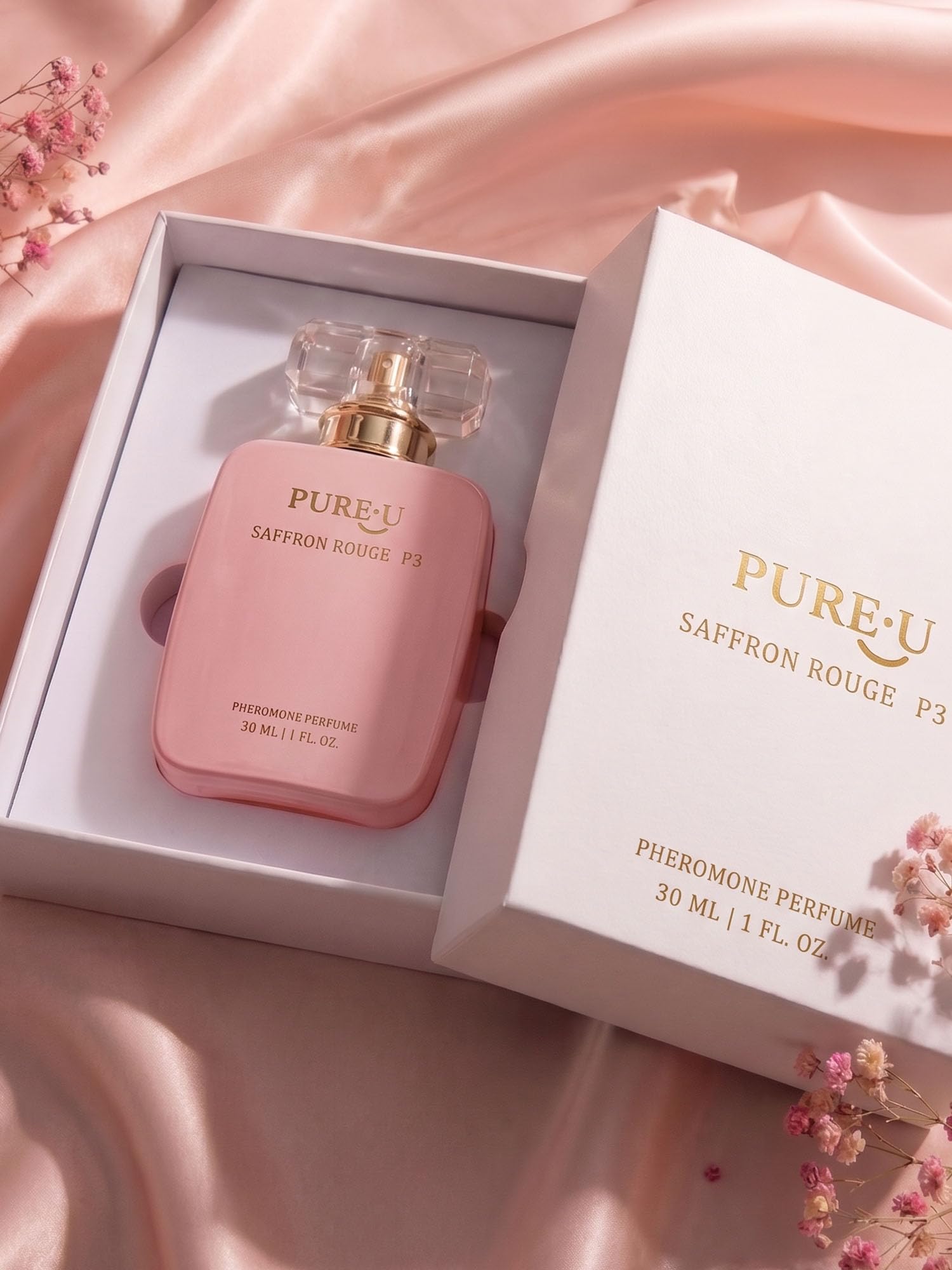 PUREU Pheromone Perfume for Women - Long Lasting Saffron Amber & Cedarwood Sophisticated Scent, Luxury Concentrated Extrait de Parfum Spray Oil, Portable Size Signature Scent, 1 fl oz (30ML)