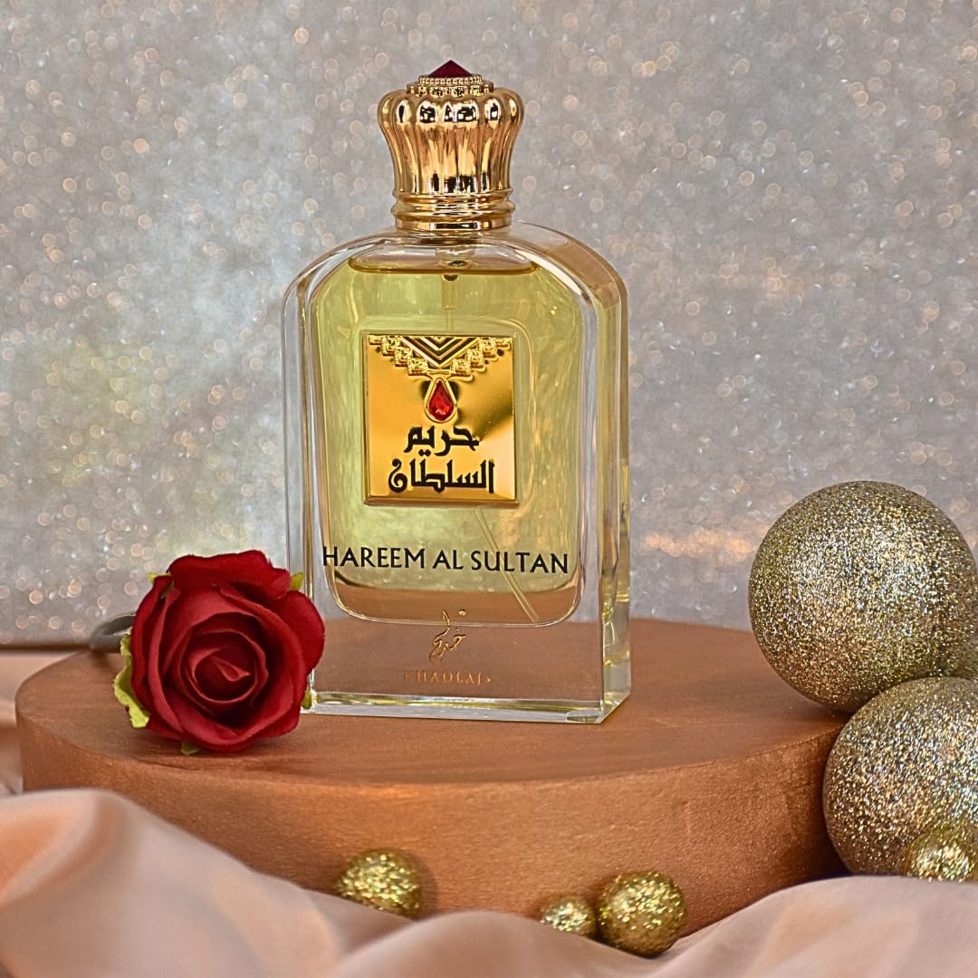 Khadlaj Hareem Al Sultan Gold – Floral, Spicy, Oud, Woody – Eau de Parfum Spray Long-Lasting Fragrance for Unisex, 2.5 Ounce / 75ml