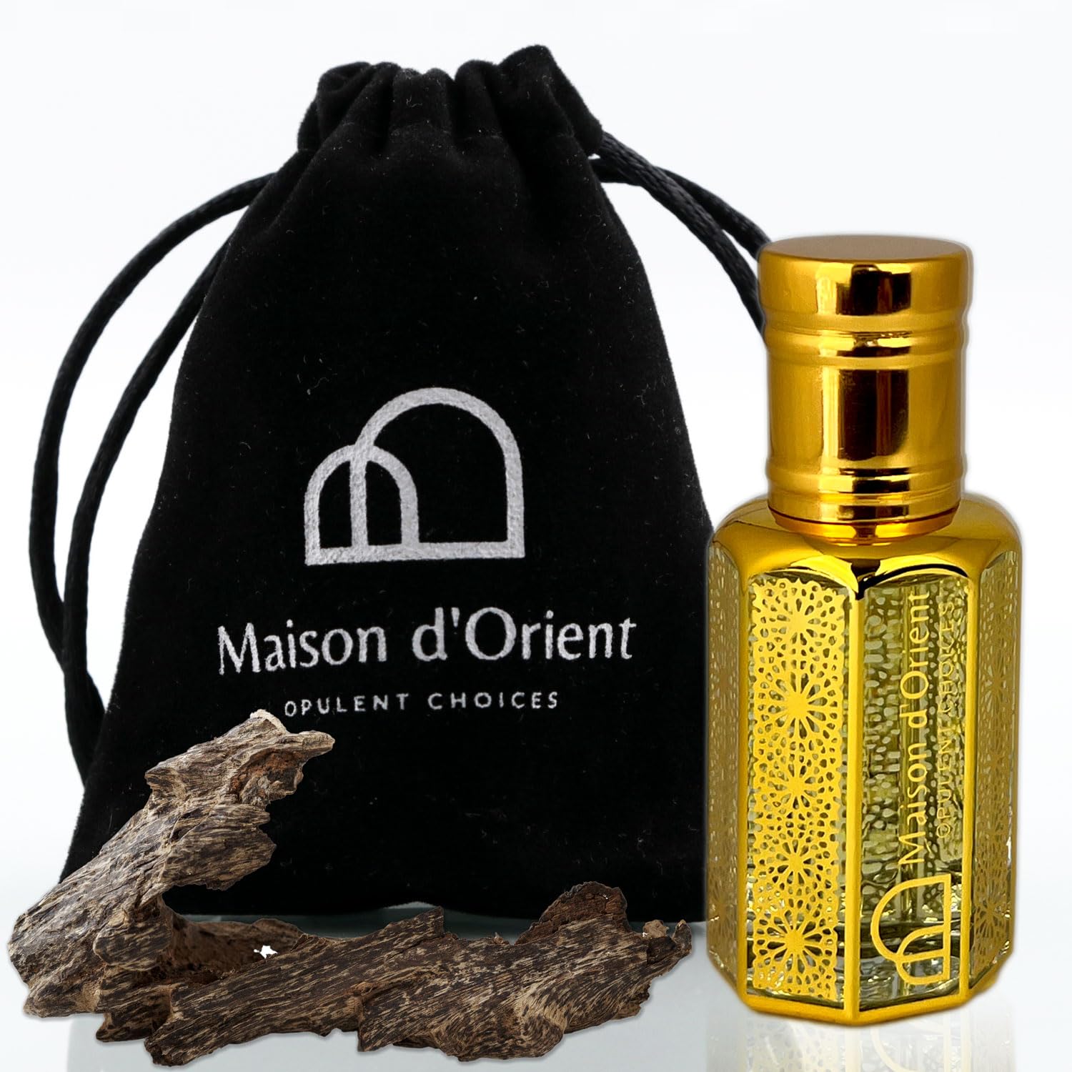 MdO Oud Wood Perfume Oil 12 mL – Exotic Oud Sandalwood and Spice Unisex Attar. Long Lasting Alcohol Free Oil, Compliment Magnet Pocket Size