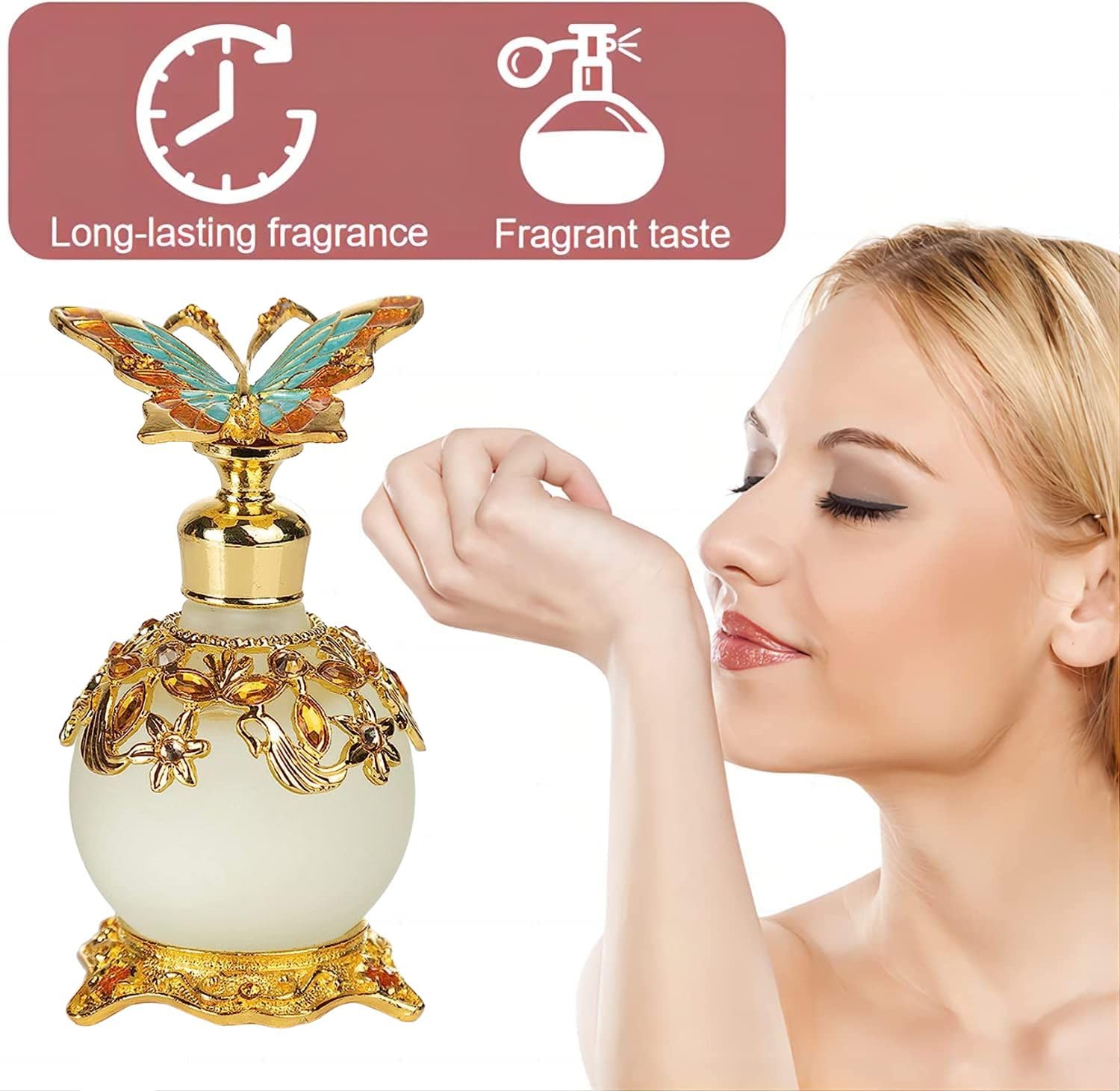 LIYJTK Arabian Perfume for Women, Halal Dubai Retro Concentrated Perfume Oil,25ml Luxurious Scent Enchanting Fragrance, Persistent Smell Perfect Travel Accessory