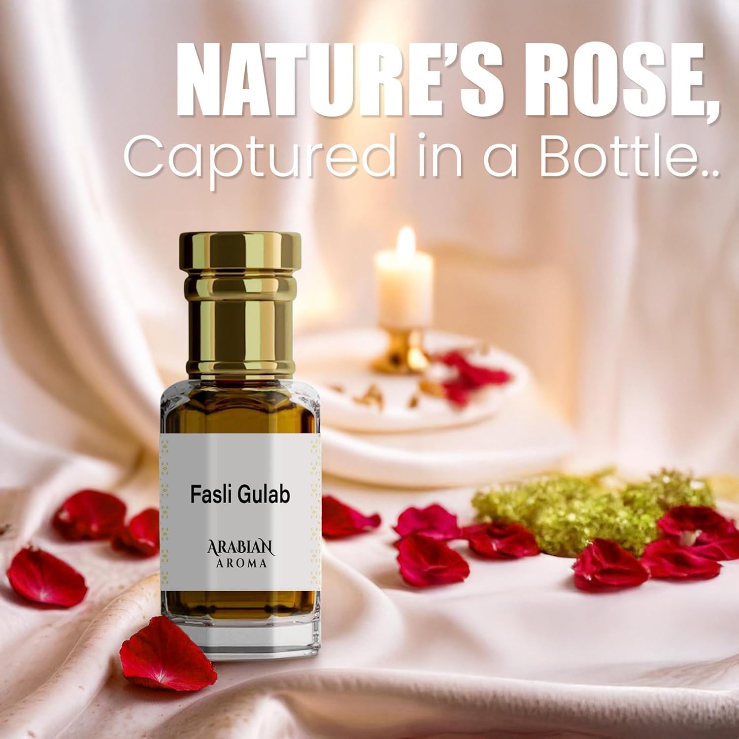 RF Arabian Aroma Fasli Gulab Attar | Traditional Indian Red Rose Perfume Fragrance | Long-Lasting Oil-Based Attar for Men & Women | 100% Pure Rose Essence Perfume | Alcohol Free (6ml)