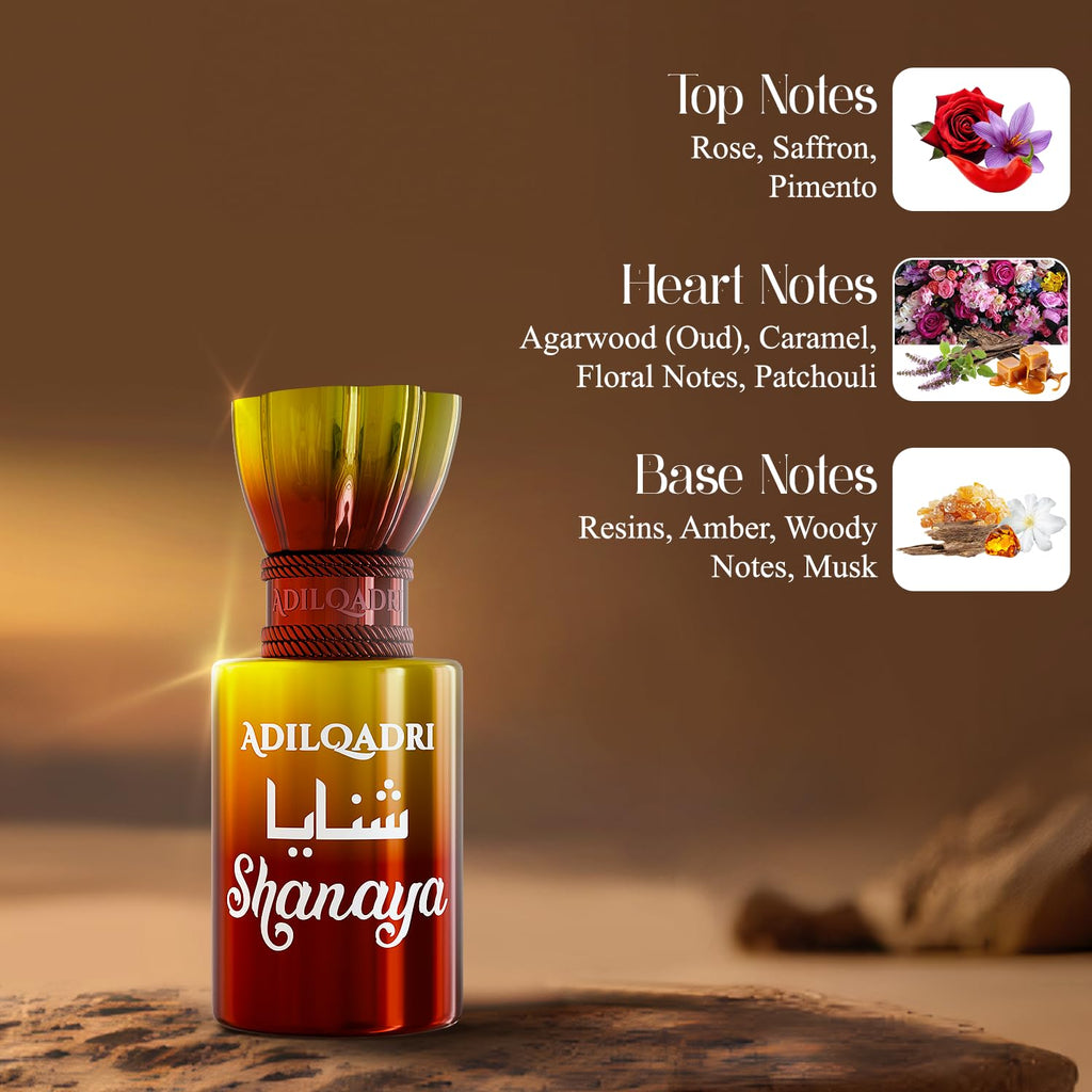 Adilqadri Shanaya Attar for Men & Women | Arabic & French Blend | Chocolate, Amber & Wood Fragrance Notes | Long-Lasting Non-Alcoholic Roll-On Attar | Ideal Gift | 12ML Pack