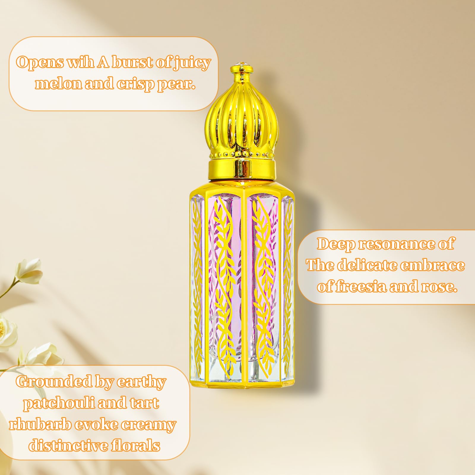 MR.A 3Pack Arabian Perfume for Women, Arabic Long Lasting Perfume Oil, Luxury Arab Parfume Oil for Women, Soft Parfume Arabe 1.2FL OZ baby purple, Pheromones Perfumes, Mini Perfumes Gift Set