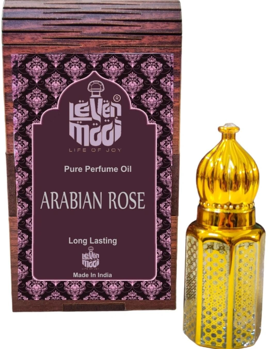 Levenmooi ARABIAN ROSE 12ml Attar Suitable for Daily uses, Occasions & parties long lasting Fragrance roll on Perfume Oil Leak proof available in travel size for unisex with elegant wooden box