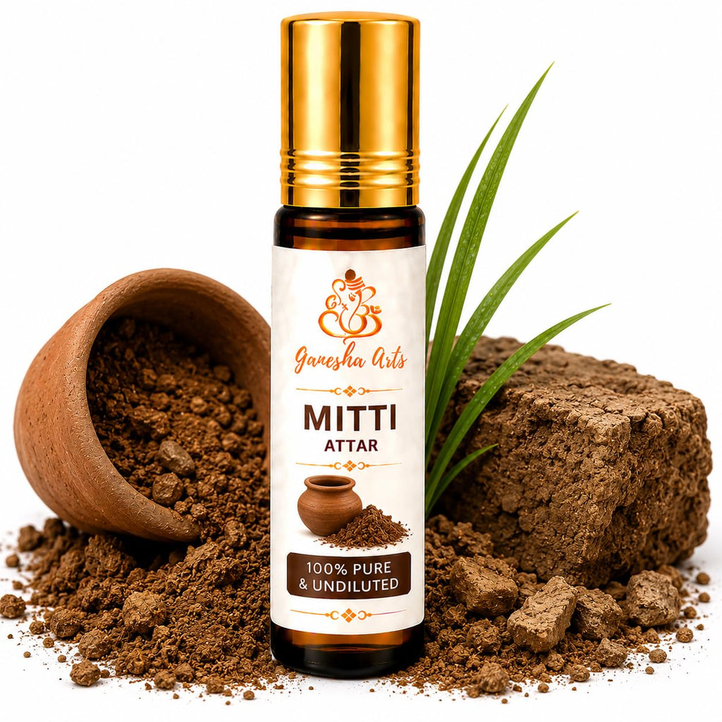 Ganesha Arts Mitti Attar Perfume Oil | Premium Alcohol Free Fragrance, 25 ML