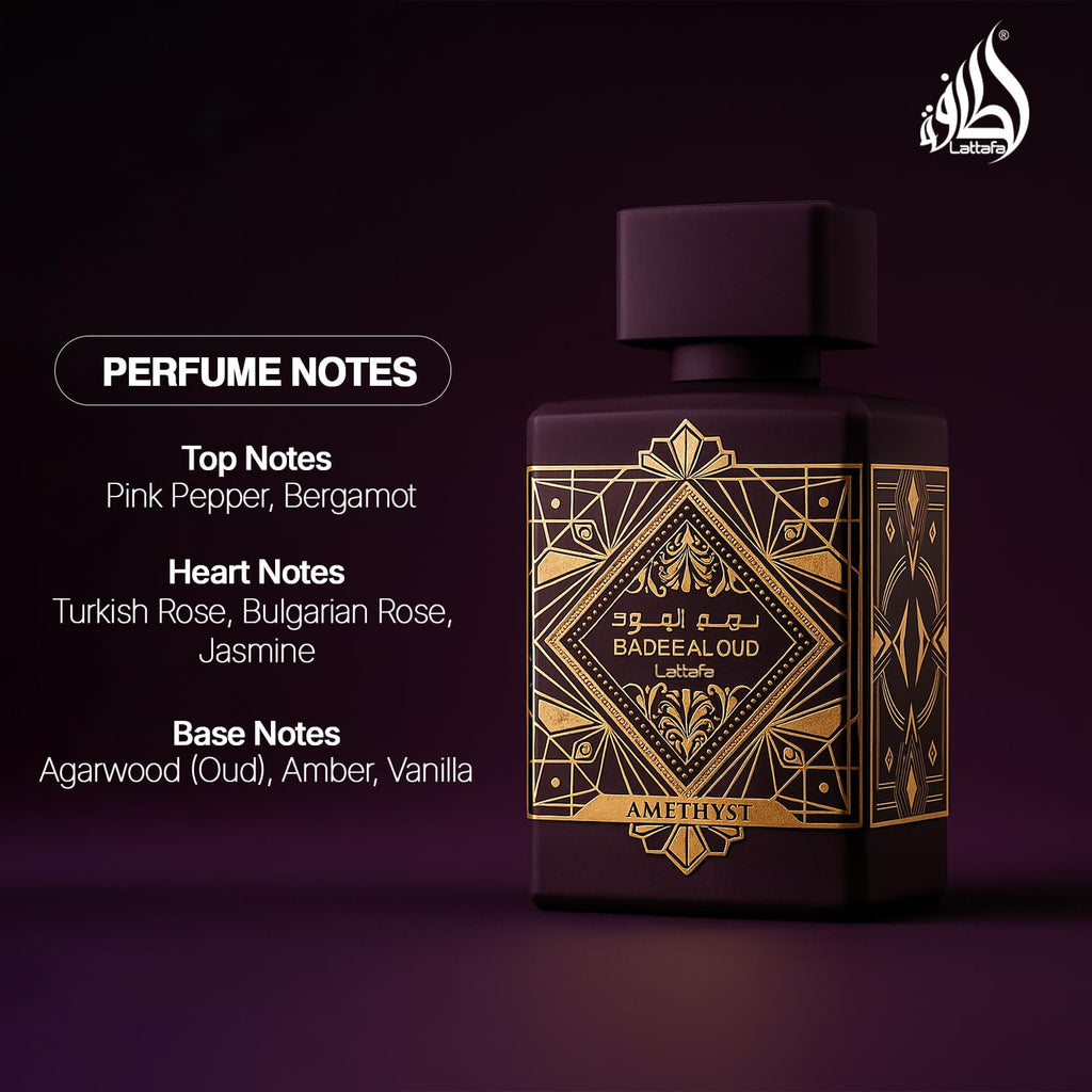 Amethyst Oud – Lattafa Bade'e Al Oud EDP 3.4oz