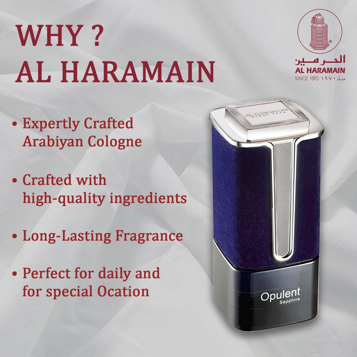 Al Haramain Opulent Sapphire 3.4 oz 100 ml Unisex, Clear