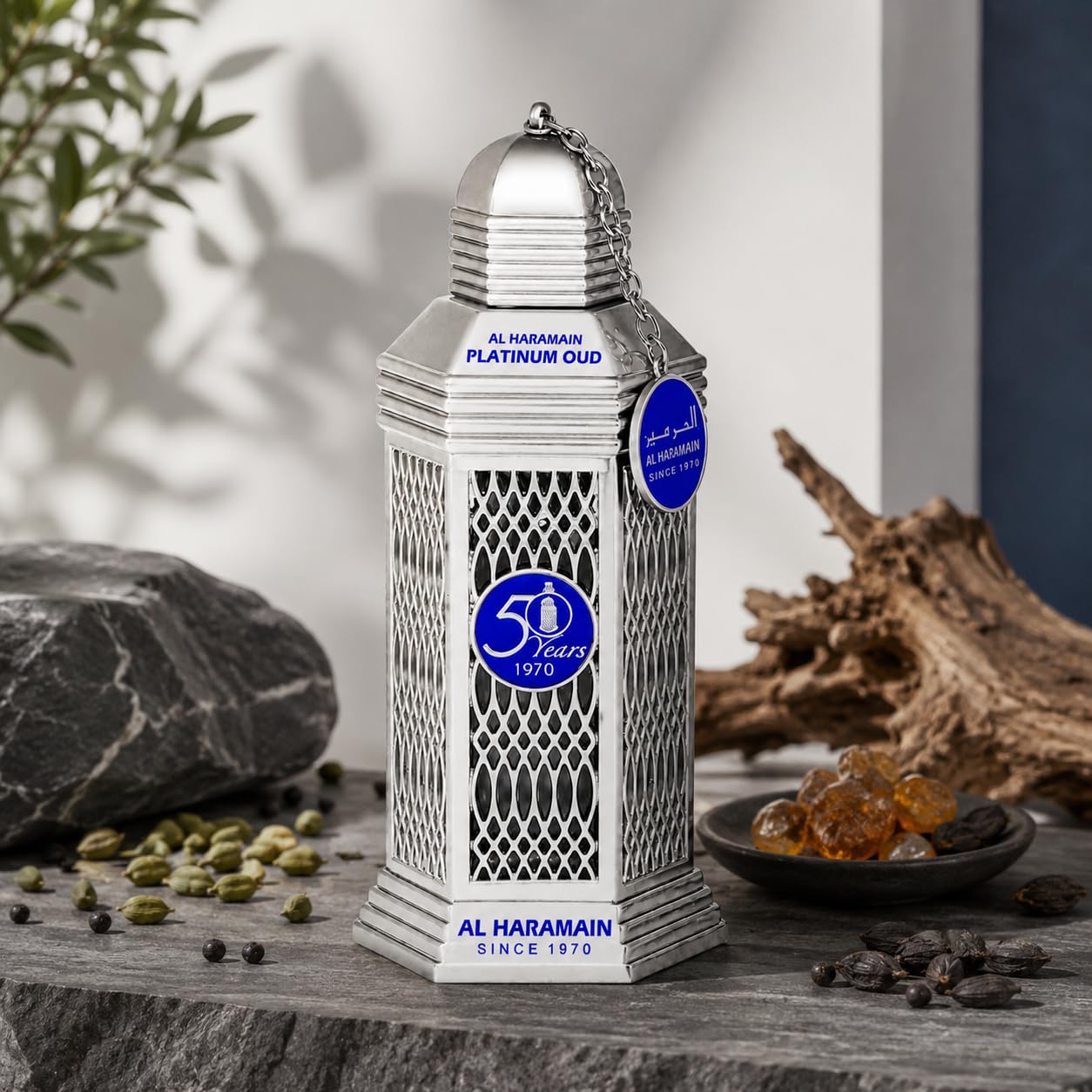 Al Haramain 50 Years Platinum Oud for Unisex Eau de Parfum Spray, 3.4 Ounce Limited Edition