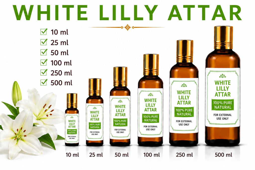 Ganesha Arts White Lilly Attar Perfume Oil | Premium Alcohol Free Fragrance, 100 ML