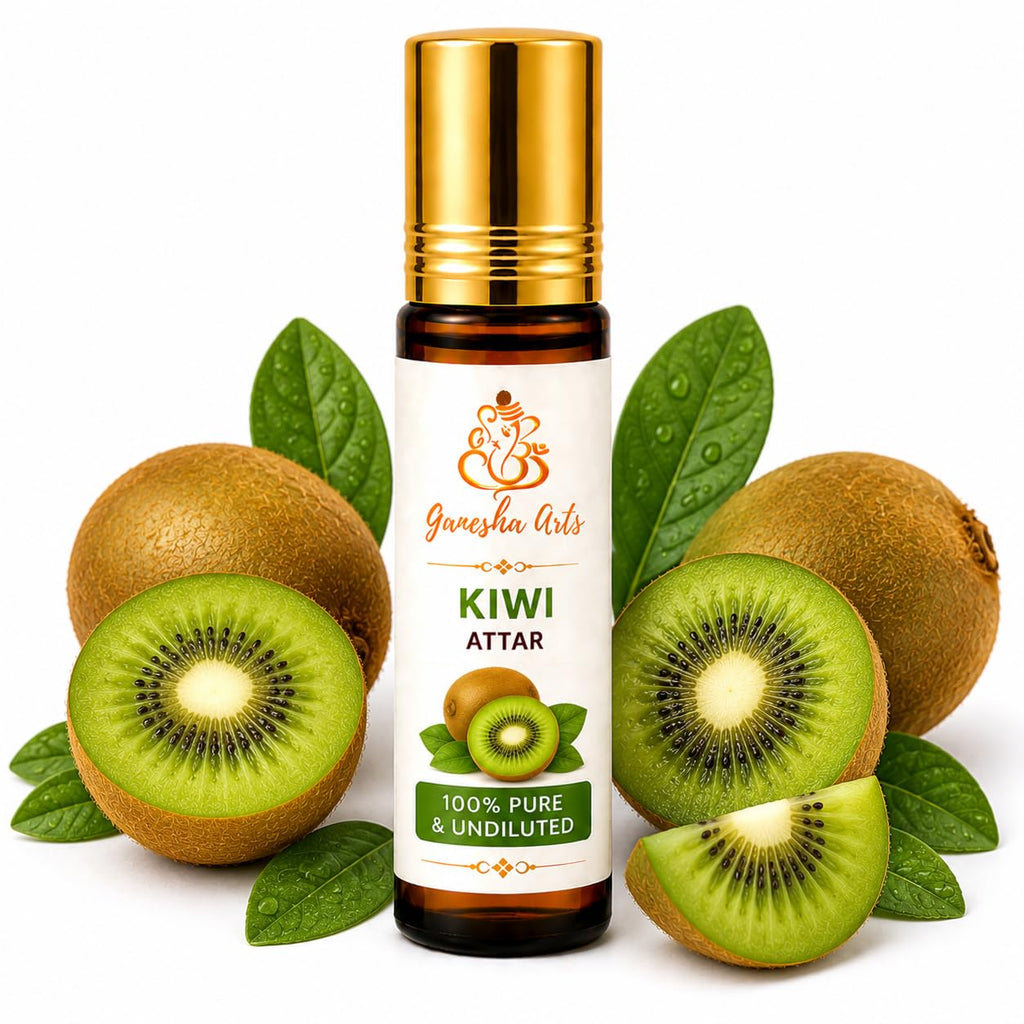 Ganesha Arts Kiwi Attar Perfume Oil | Premium Alcohol Free Fragrance, 10 ML