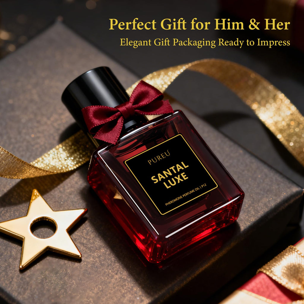 2 Pack Roll On Perfume Oil Pheromones Perfumes for Women, 0.34FL OZ/10ML Travel Size, Essential Oil Fragrance, Santal Luxe Scents Long Lasting Eau De Parfum, Made in USA