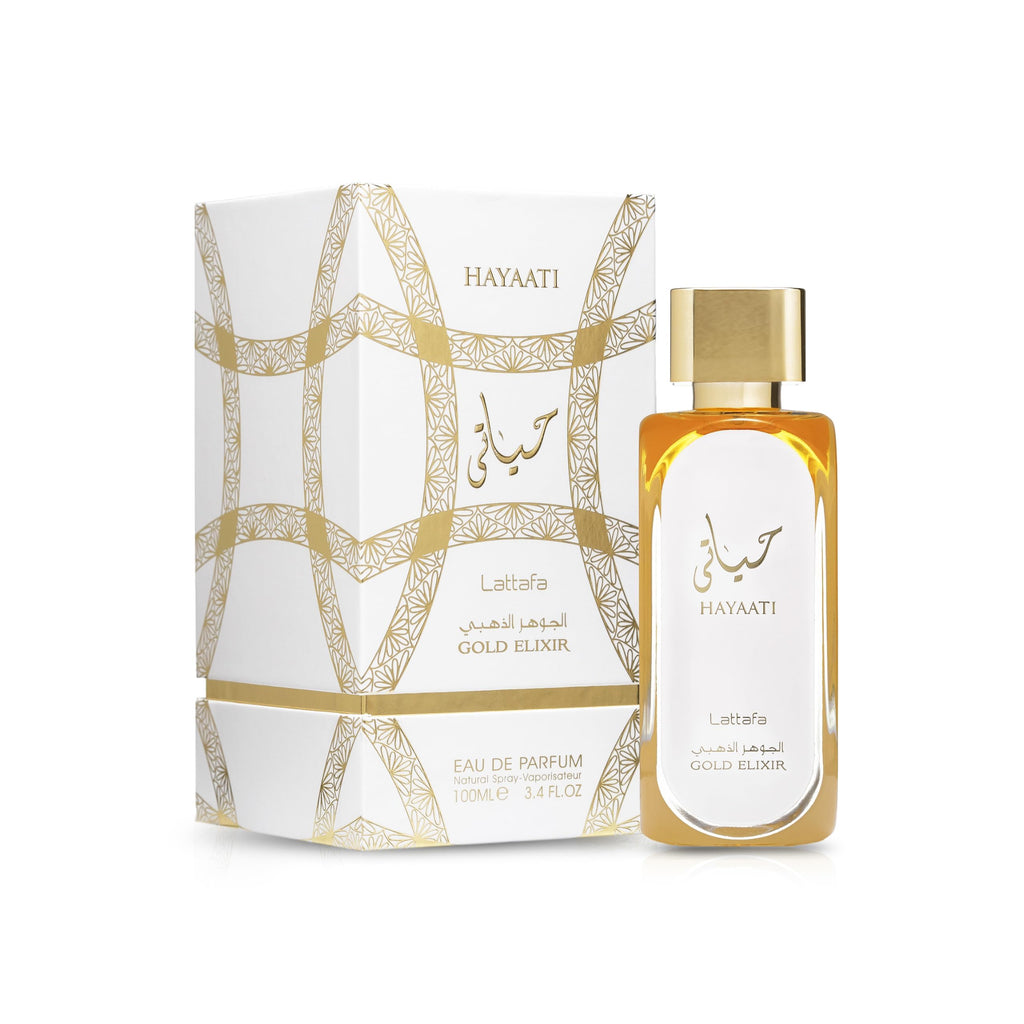 Lattafa Hayaati Gold Elixir Eau De Parfum Spray for Unisex, 3.4 Ounce