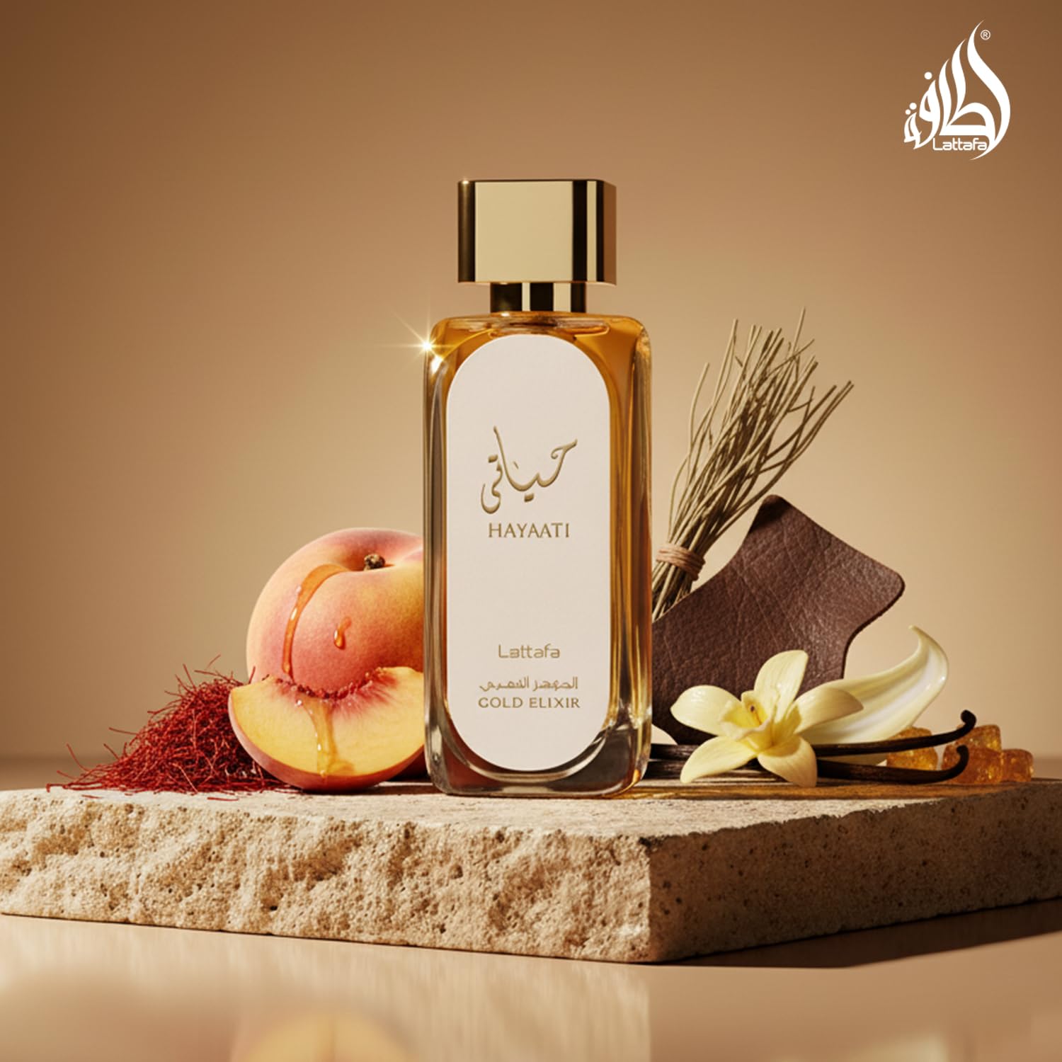 Lattafa Hayaati Gold Elixir Eau De Parfum Spray for Unisex, 3.4 Ounce