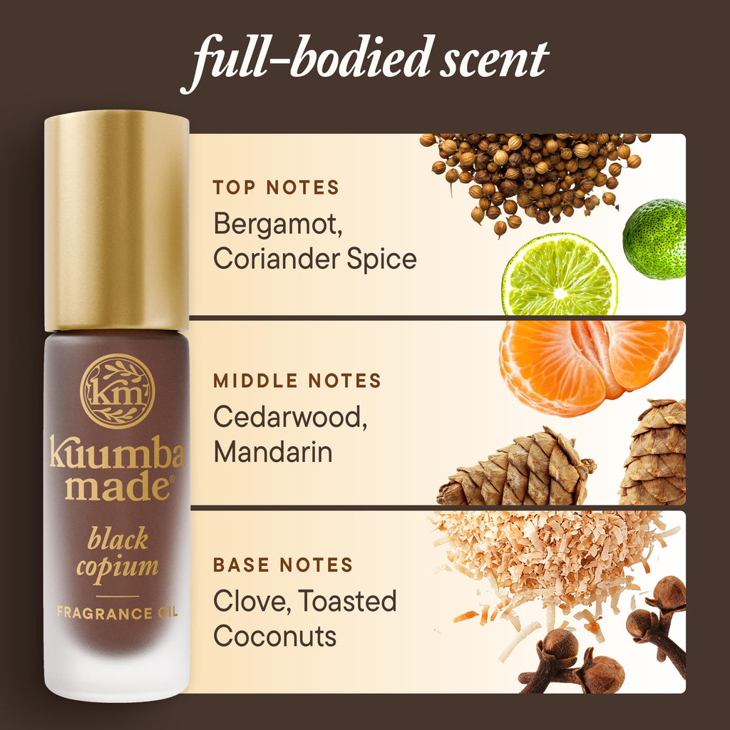 Kuumba Made Black Copium Fragrance Oil, Long-Lasting Scented Oil Perfume Roller, Vegan, Alcohol-Free, 0.15 Fl Oz