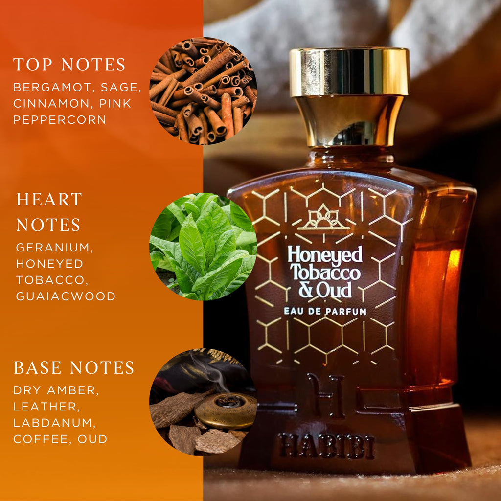 H HABIBI Honey Oud & Tobacco Honey Perfume and Sahara Rose Absolute for Men & Women - Woody, Smokey, Sweet, Spicy & Musky Notes with Sandalwood, Amber, & White Musk - Romantic Long-Lasting Eau de Par