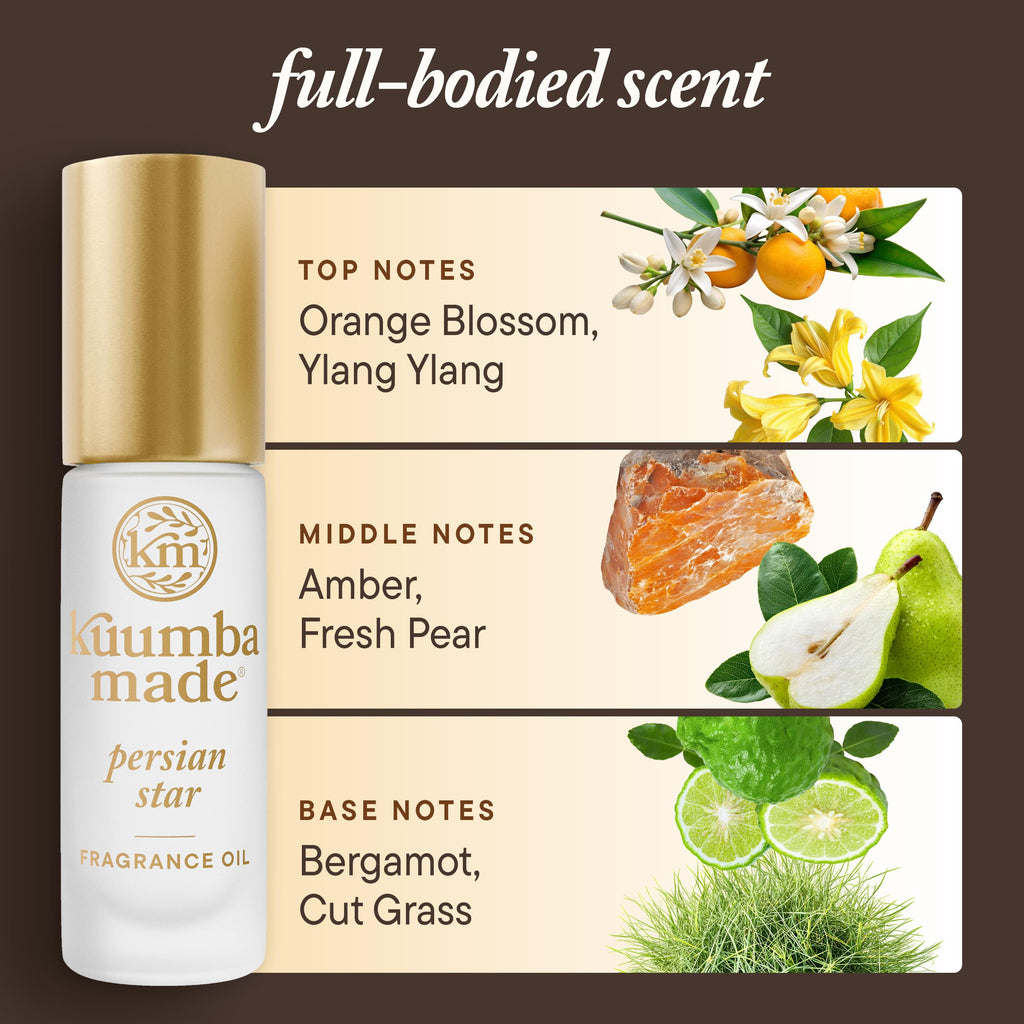 Kuumba Made Persian Star Fragrance Oil, Long-Lasting Scented Oil Perfume Roller, Vegan, Alcohol-Free, 0.15 oz