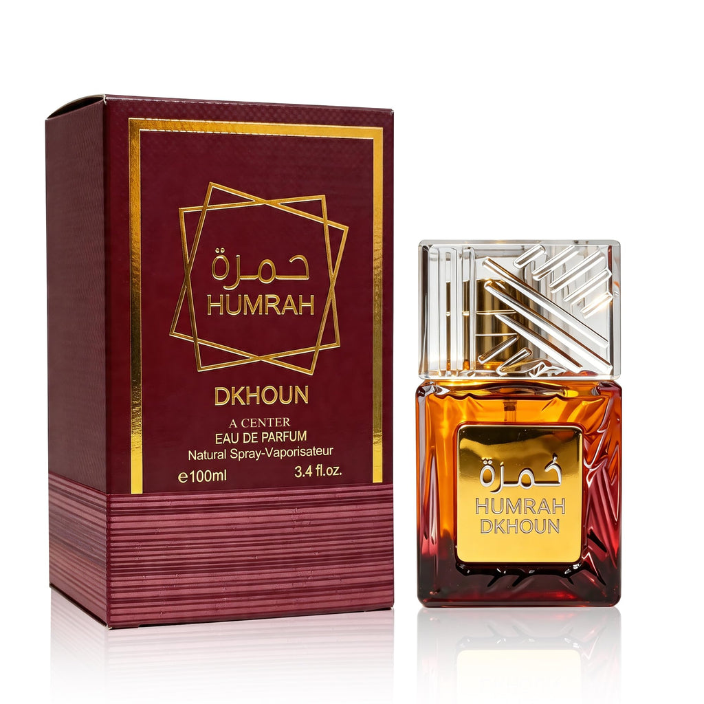 A CENTER Humrah Dkhoun Eau de Parfum for Men 3.4 Fl Oz Perfume | Long Lasting Smoky Spice, Tobacco & Warm Amber Fragrance | Intense Woody Oriental Scent | Cologne Gift Daily Use