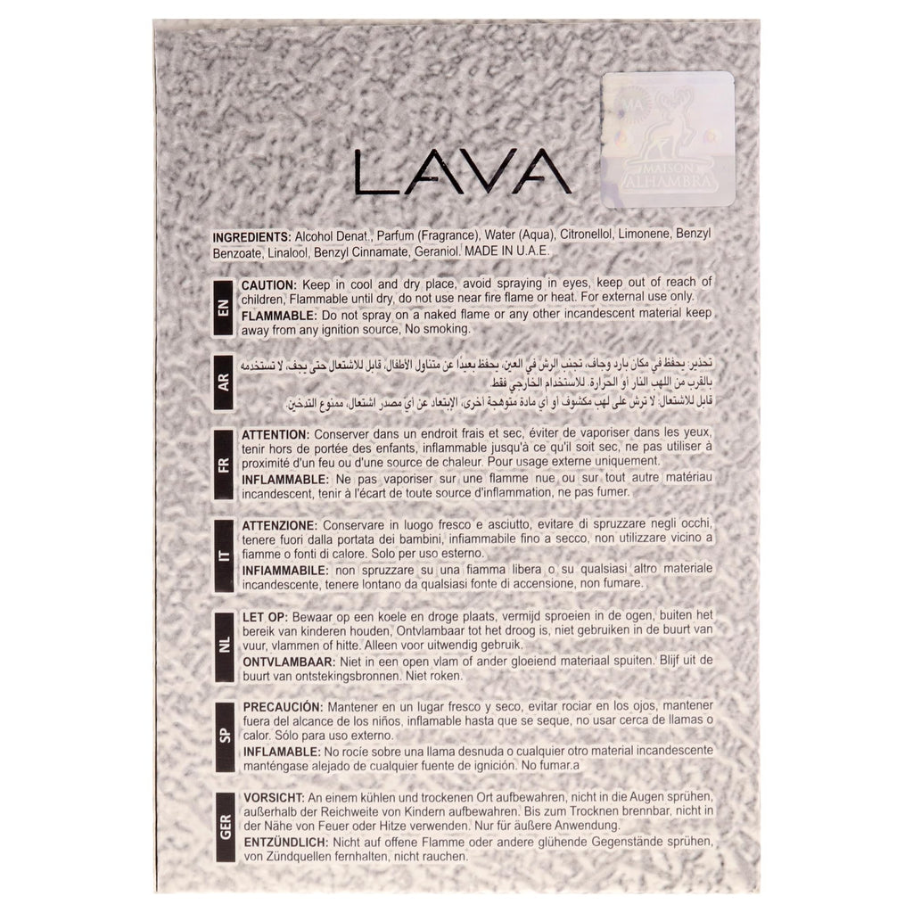 Lava by Maison Alhambra for Unisex - 3.4 oz EDP Spray