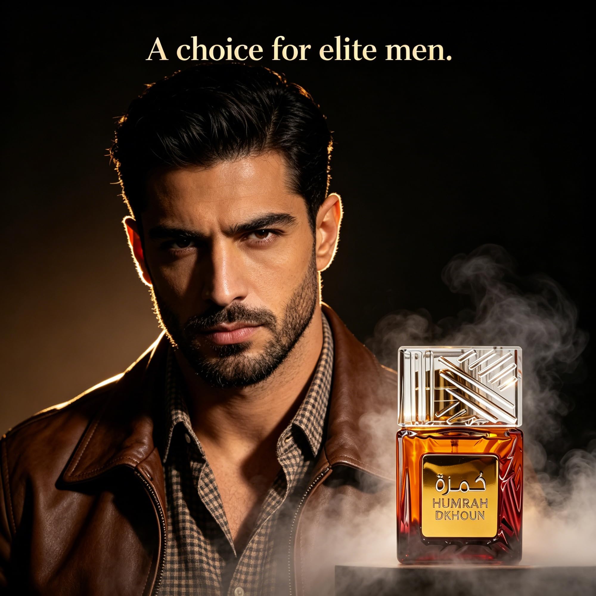 A CENTER Humrah Dkhoun Eau de Parfum for Men 3.4 Fl Oz Perfume | Long Lasting Smoky Spice, Tobacco & Warm Amber Fragrance | Intense Woody Oriental Scent | Cologne Gift Daily Use