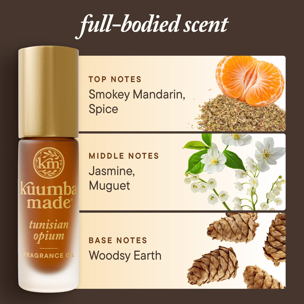 Kuumba Made Tunisian Opium Fragrance Oil, Long-Lasting Scented Oil Perfume Roller, Vegan, Alcohol-Free, 0.15 Fl Oz