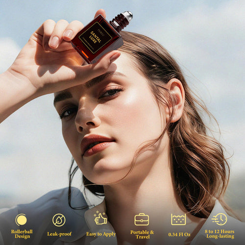 2 Pack Roll On Perfume Oil Pheromones Perfumes for Women, 0.34FL OZ/10ML Travel Size, Essential Oil Fragrance, Santal Luxe Scents Long Lasting Eau De Parfum, Made in USA
