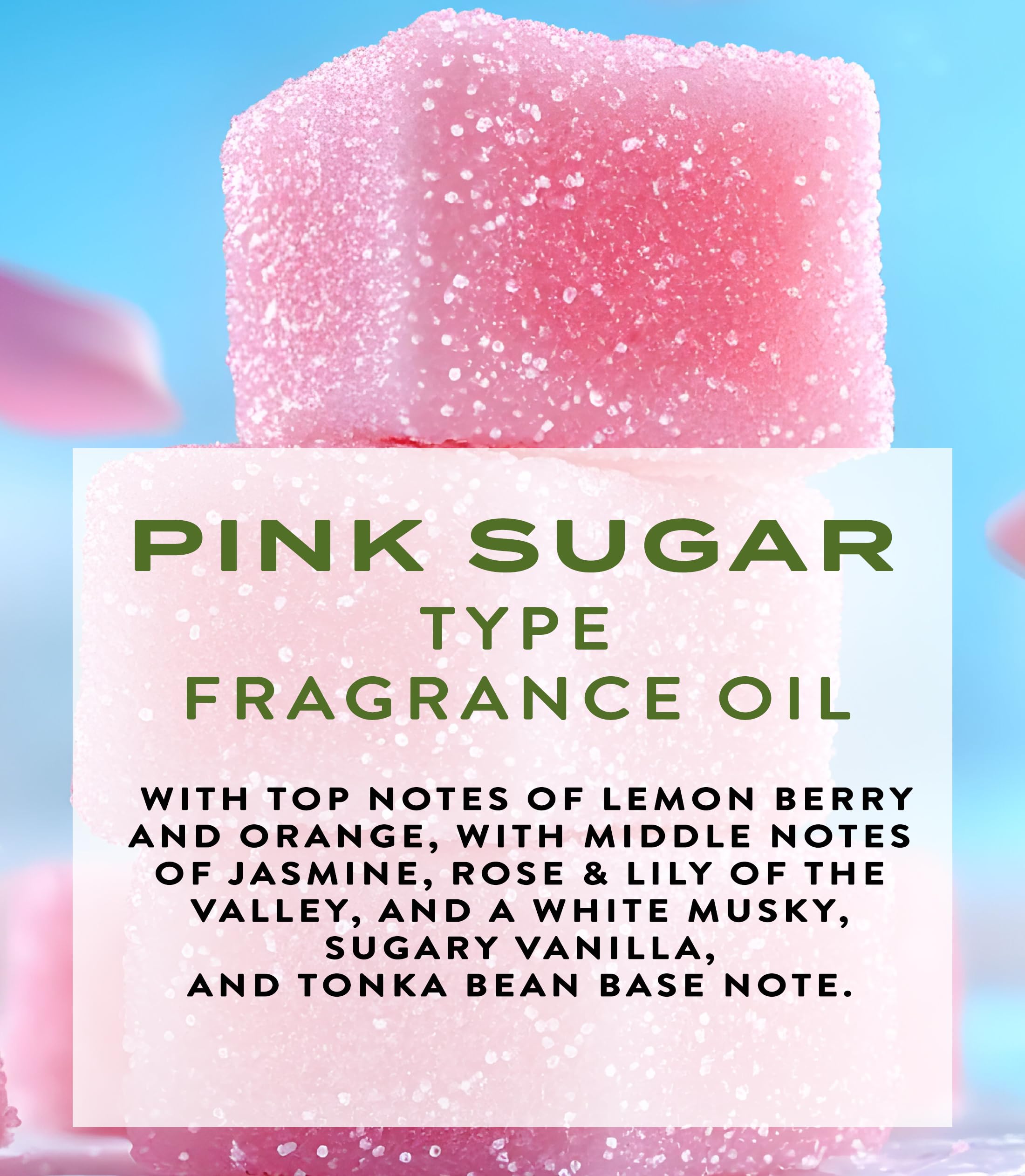 Botanical Beauty PINK SUGAR FRAGRANCE OIL ROLL-ON Rollerball Perfume, Long Lasting an luxury scent blend of Lemon, Orange, Jasmine, Rose, Lily of the Valley, Sugary Vanilla (0.338 Fl Oz 10 ml)