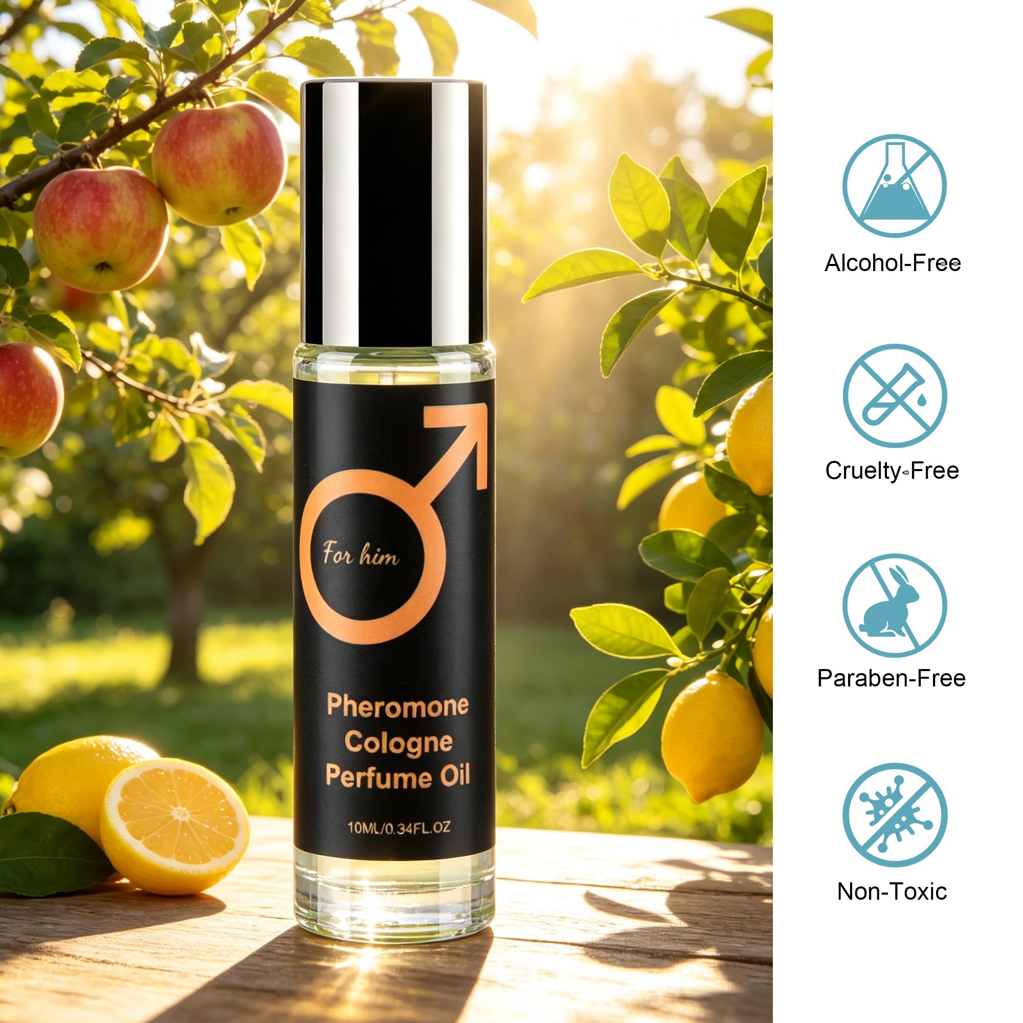 NQJYXZP Pheromones Perfumes for Men, Protable Perfume Male, Roll on Perfume, Long-Lasting Scents Attraction Pheromone Infused Essential Oil Perfume for Men
